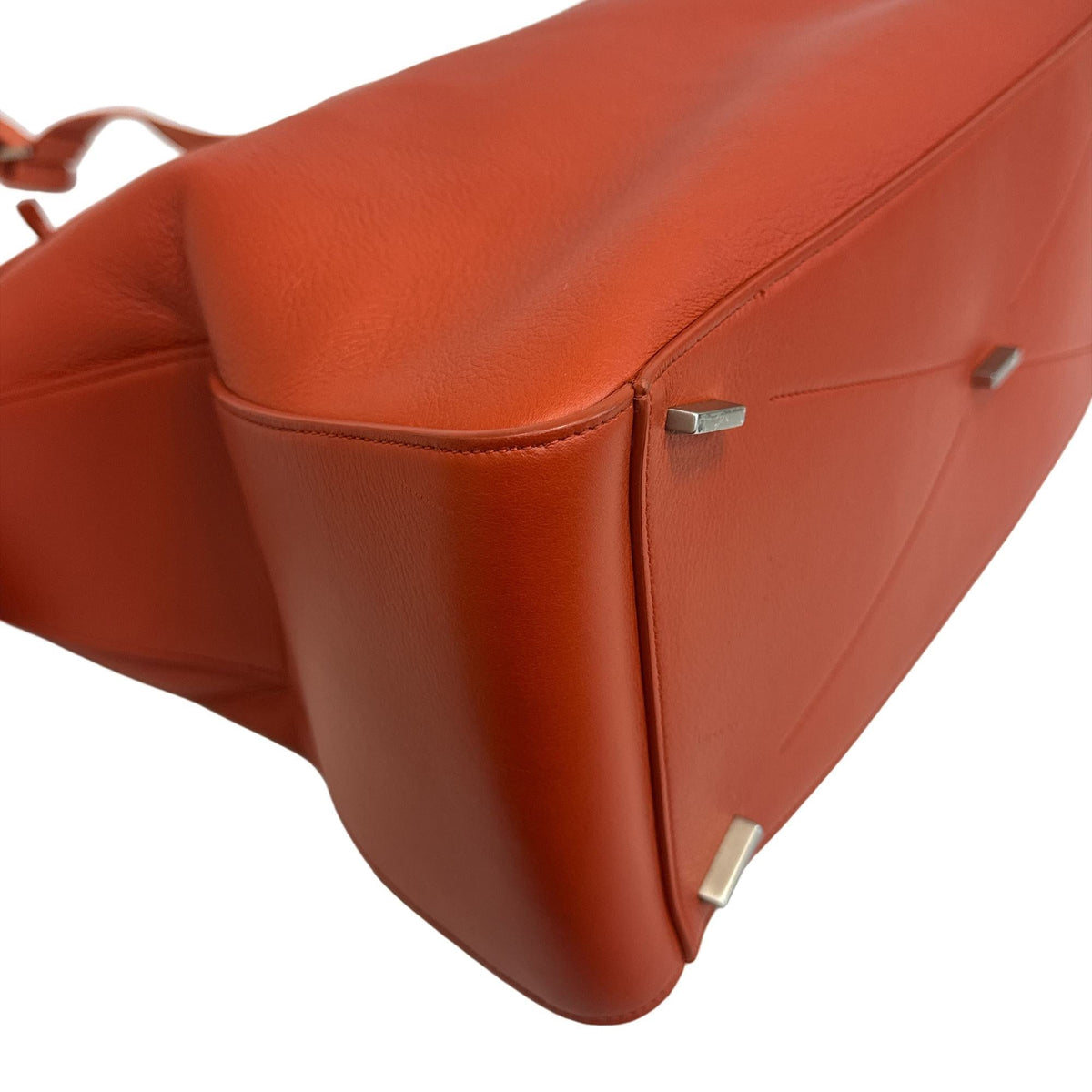 Salvatore Ferragamo Orange Leather Handbag Tote Bag (Pre-Owned)