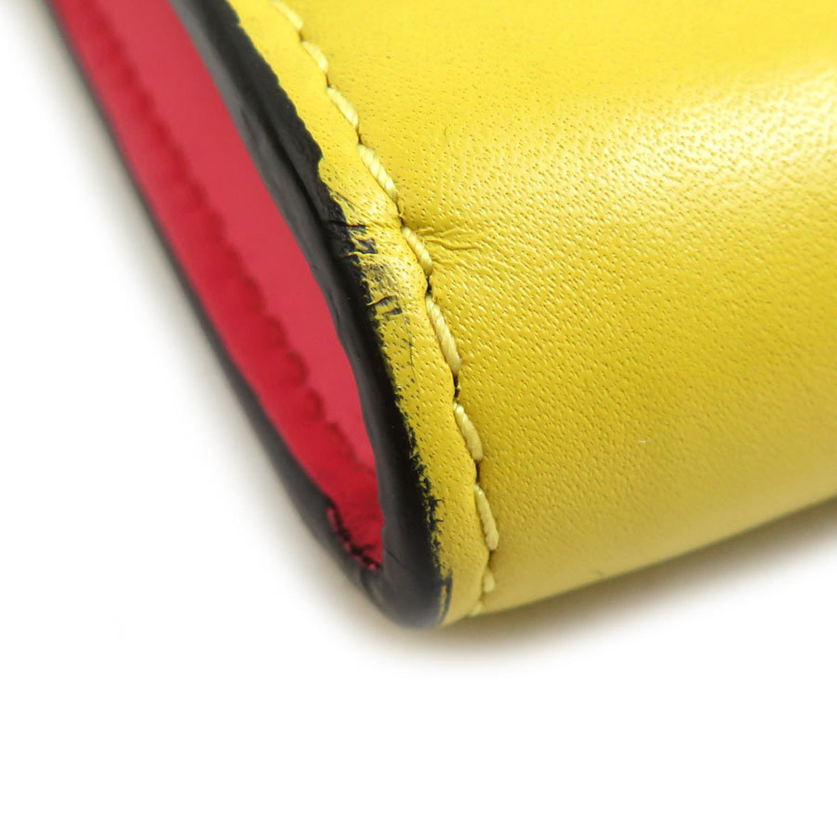 Bvlgari Pink Yellow Leather Long Wallet (Bi-Fold) (Pre-Owned)