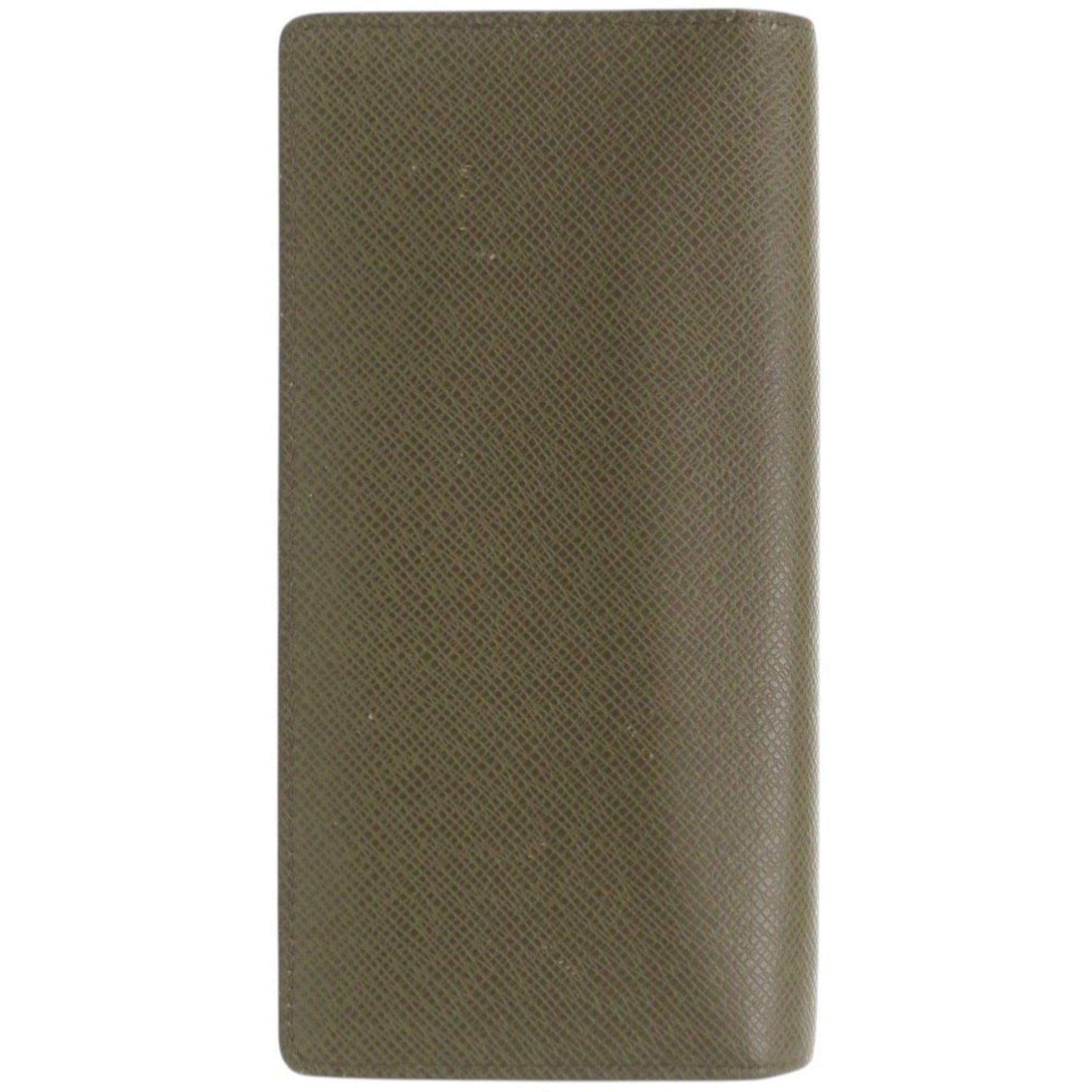 Louis Vuitton Khaki Taiga Leather Long Wallet (Bi-Fold) (Pre-Owned)