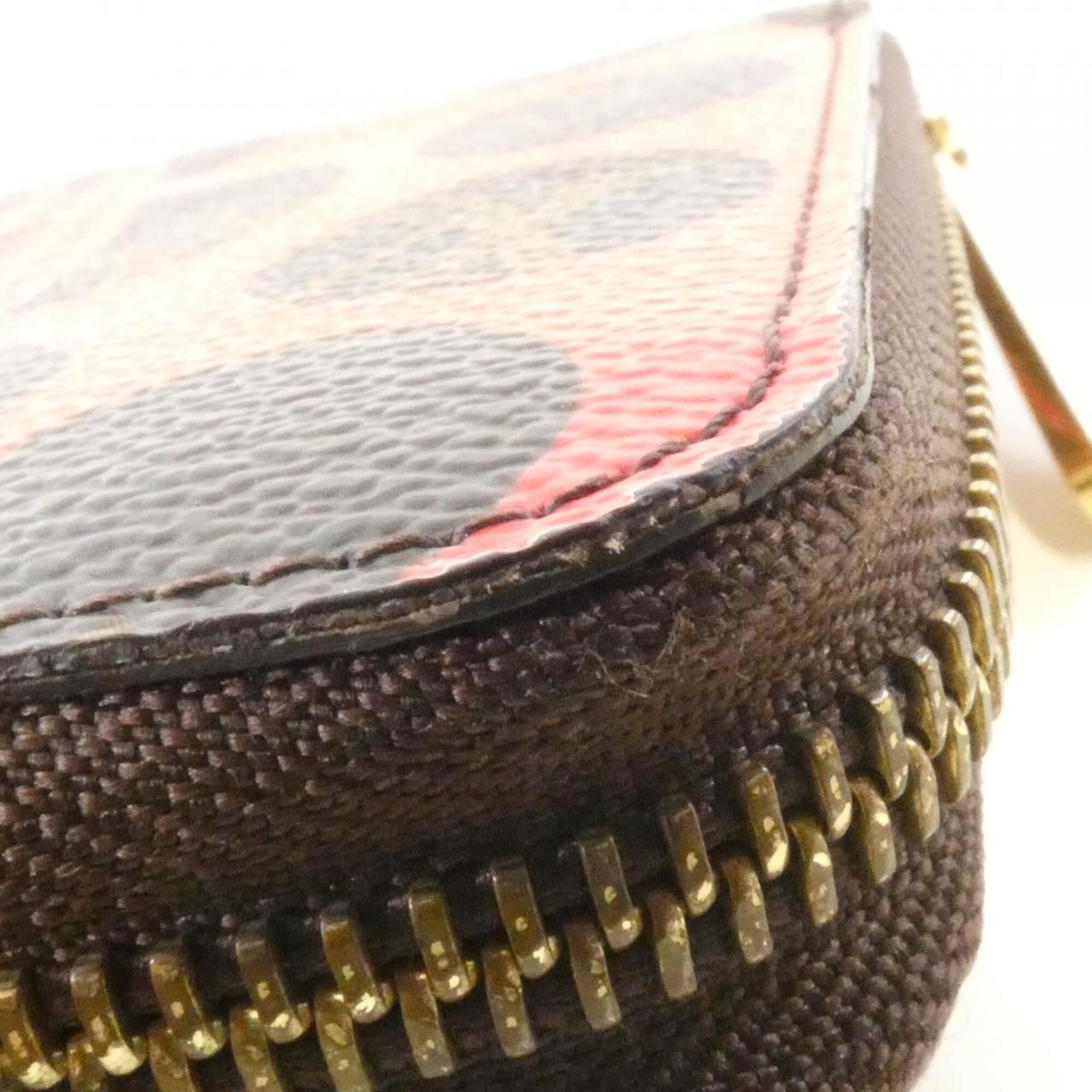 Louis Vuitton Marron Rouge Coated Canvas Long Wallet (Bi-Fold) (Pre-Owned)