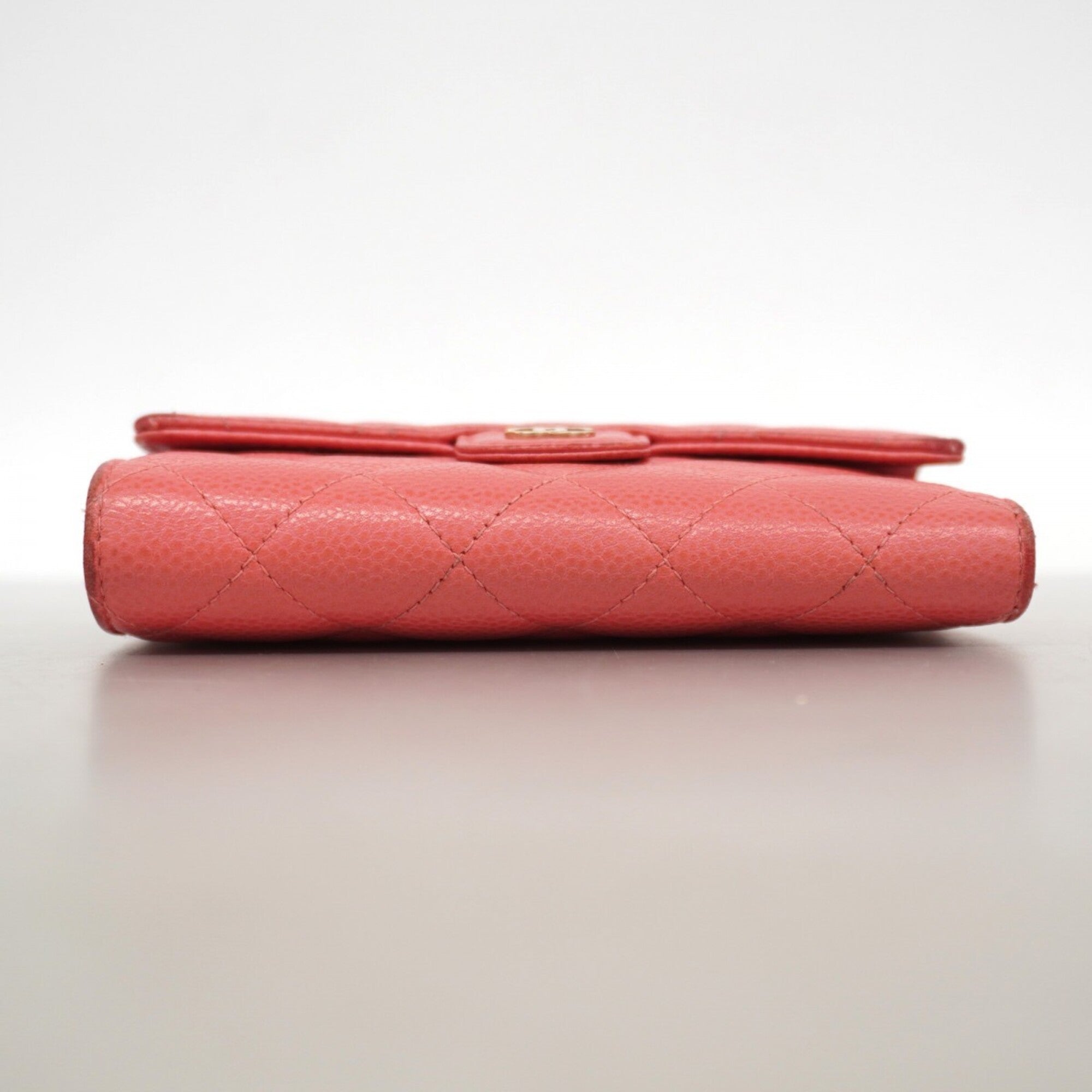 Chanel Pink Grained Calfskin Wallet (Tri-Fold) (Pre-Owned)