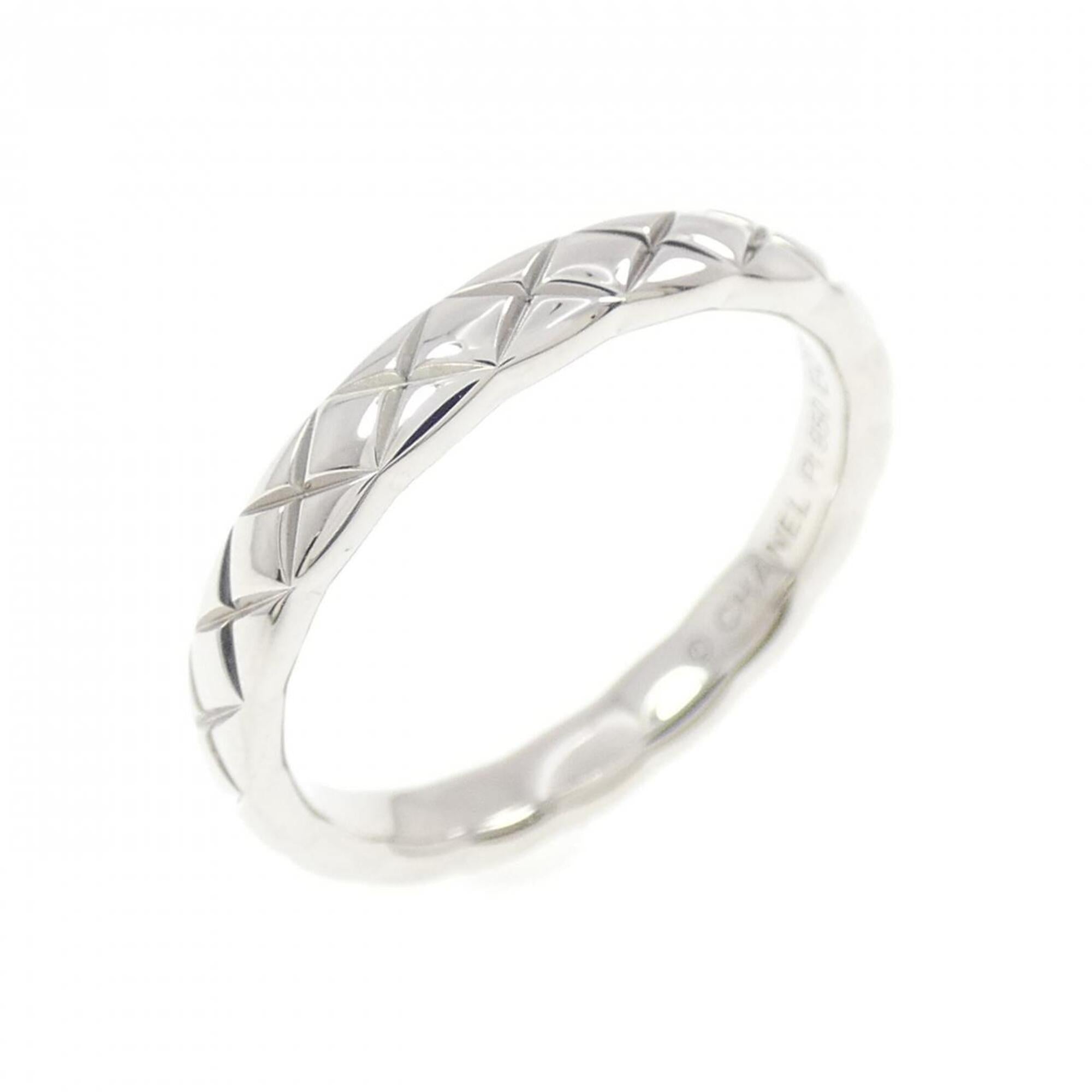 Chanel Platinum Platinum 950 Band Ring (Pre-Owned)