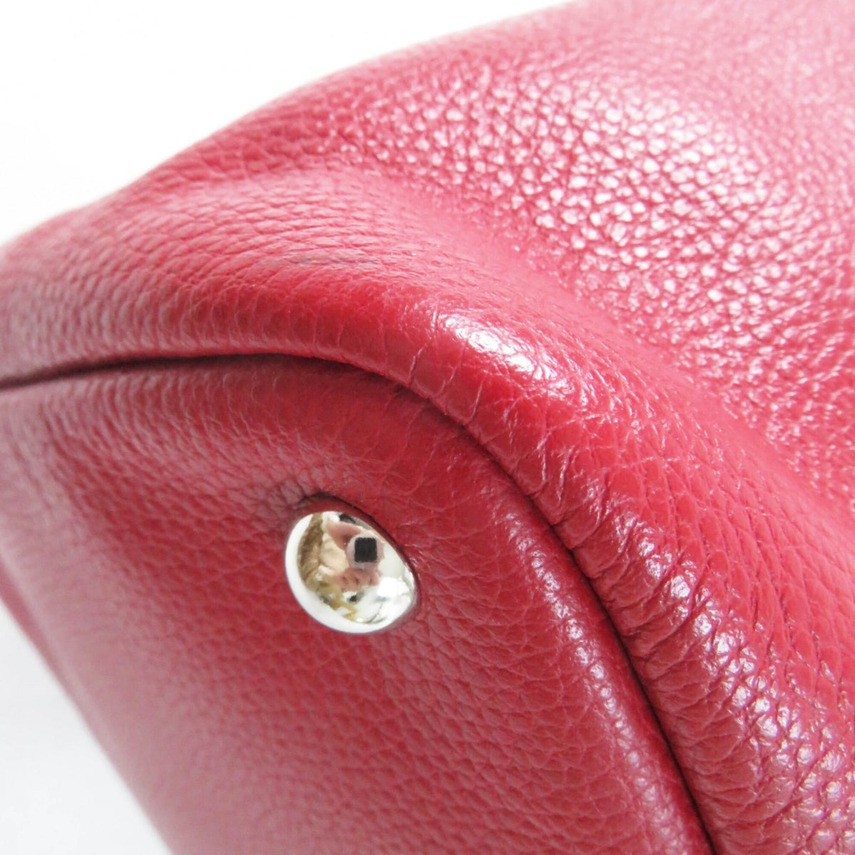 Longchamp Red Color Leather Shoulder Bag (Pre-Owned)