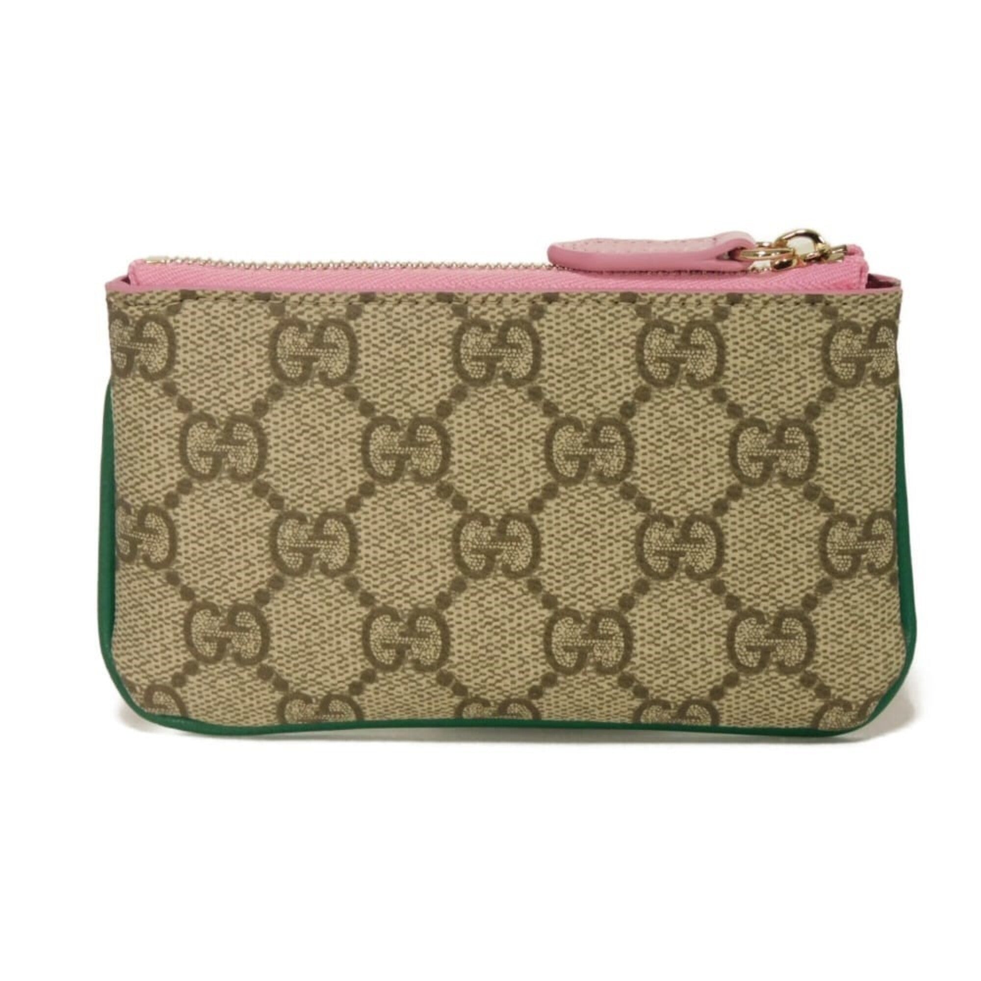 Gucci Gg Supreme Beige Gg Supreme Canvas Leather Coin Purse/Coin Case (Pre-Owned)