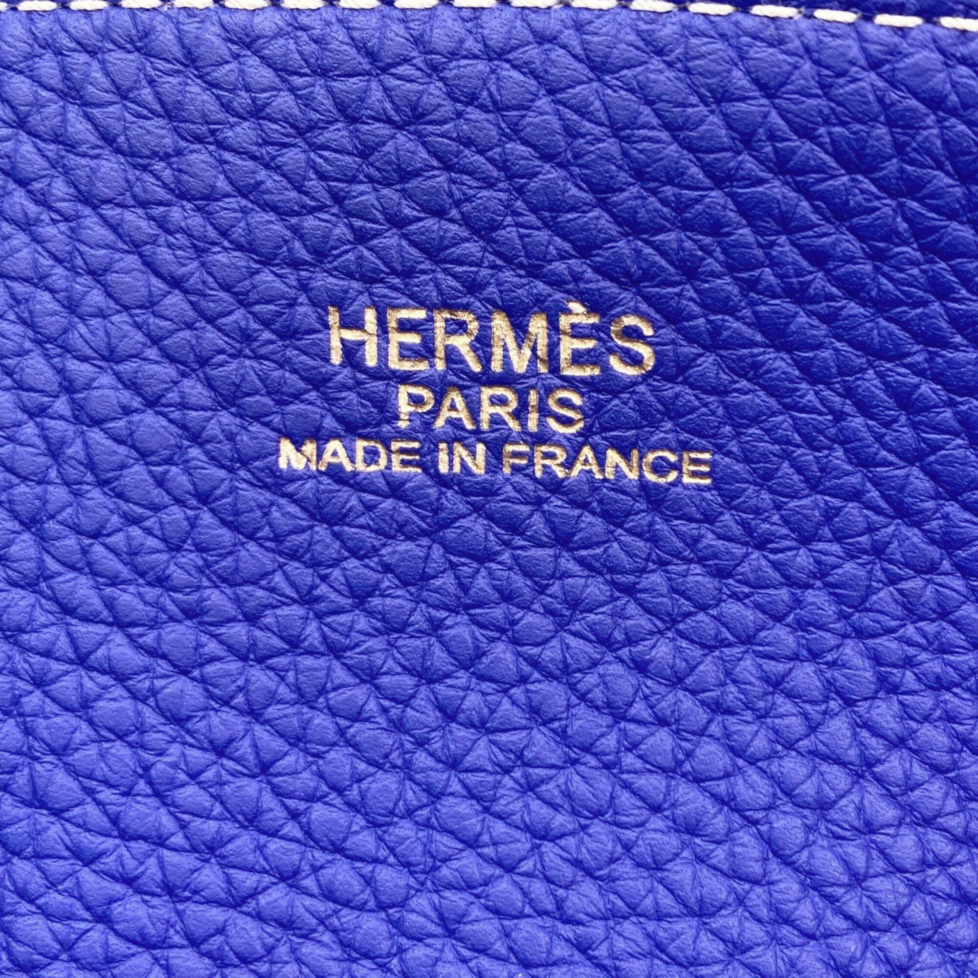 Hermes Blue Gray Leather Tote Bag (Pre-Owned)