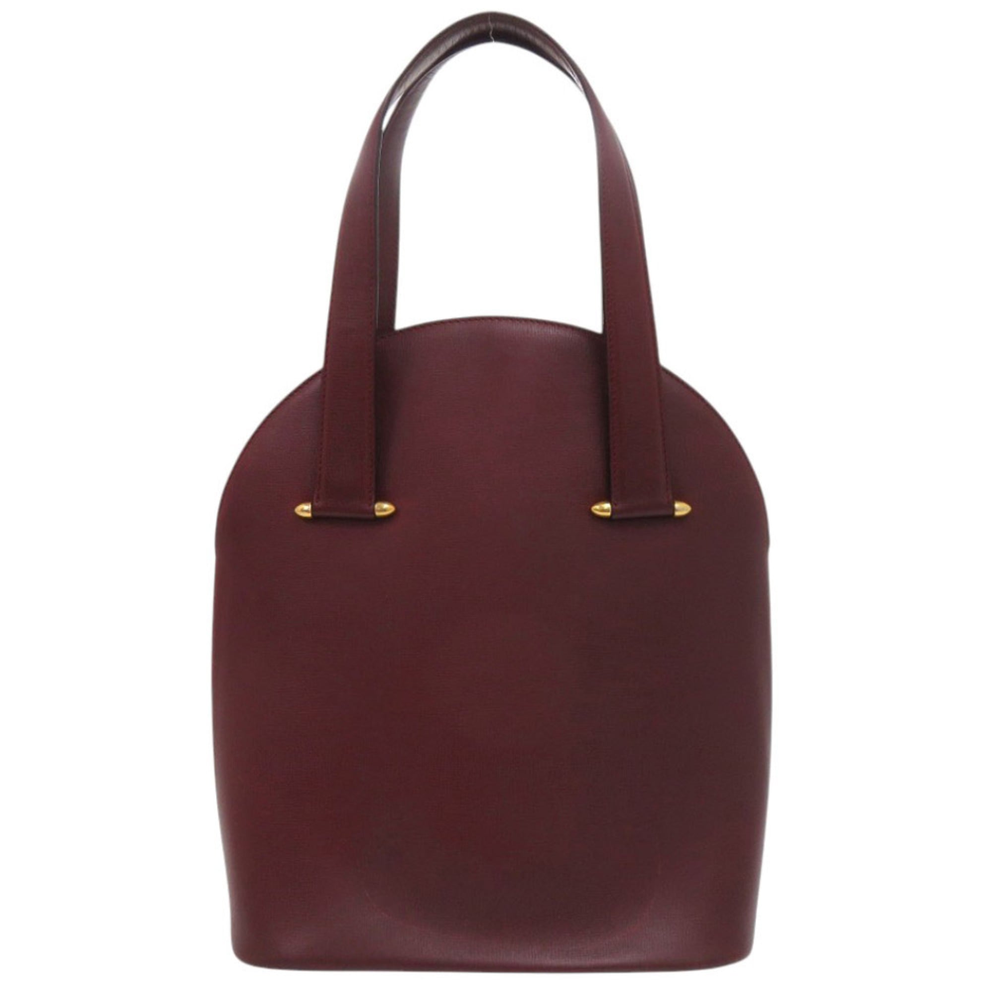 Cartier Bordeaux Red Color Leather Handbag (Pre-Owned)