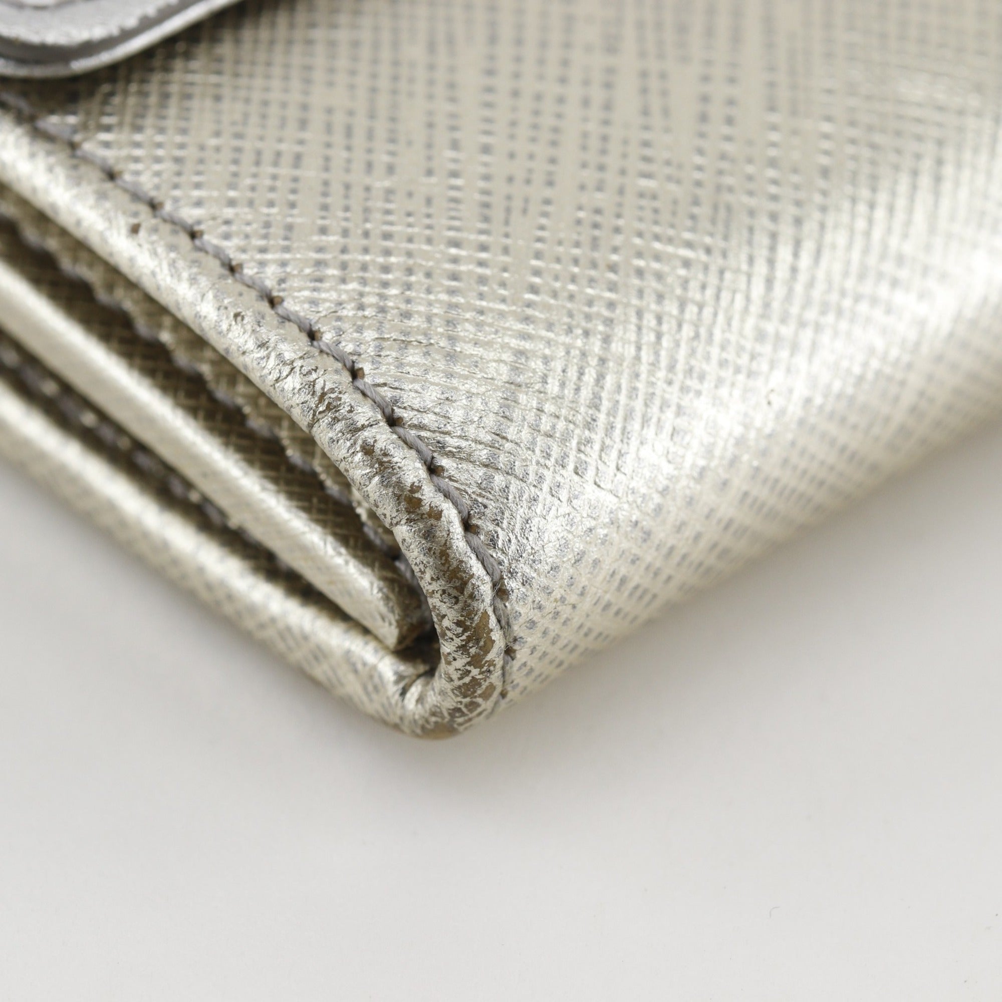 Salvatore Ferragamo Vara Silver Leather Long Wallet (Bi-Fold) (Pre-Owned)