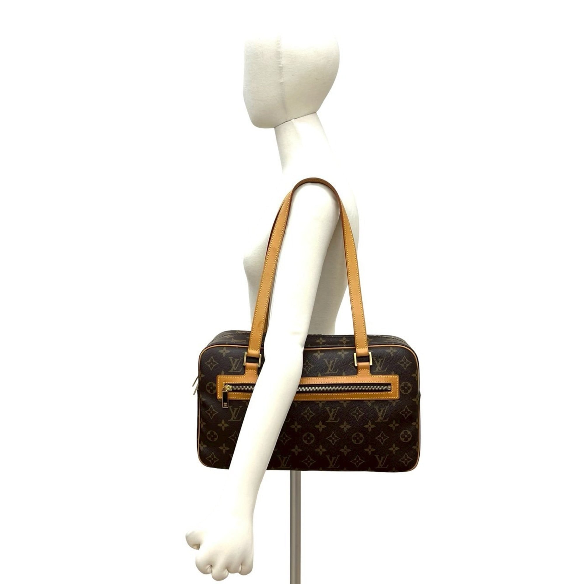 Louis Vuitton Brown Leather Pvc Shoulder Bag Tote Bag (Pre-Owned)