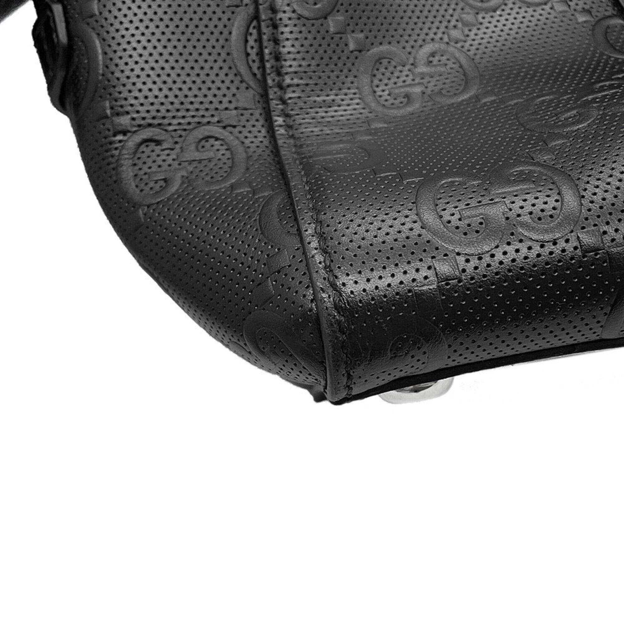 Gucci Black Leather Handbag Tote Bag (Pre-Owned)