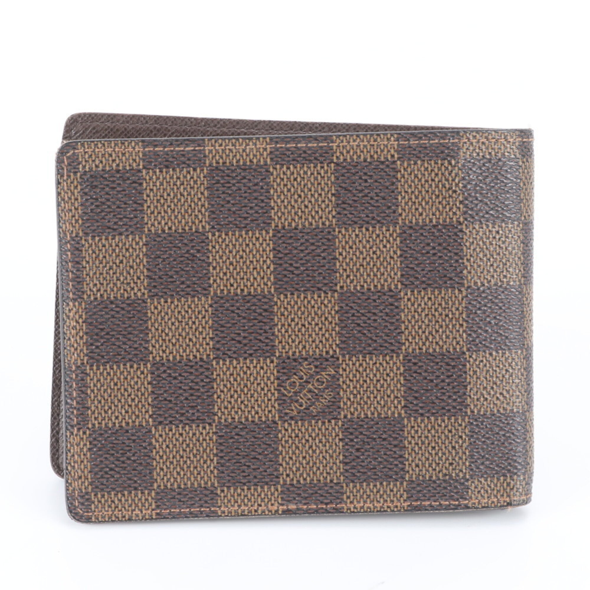 Louis Vuitton Ebene Leather Coated Canvas Wallet (Bi-Fold) (Pre-Owned)