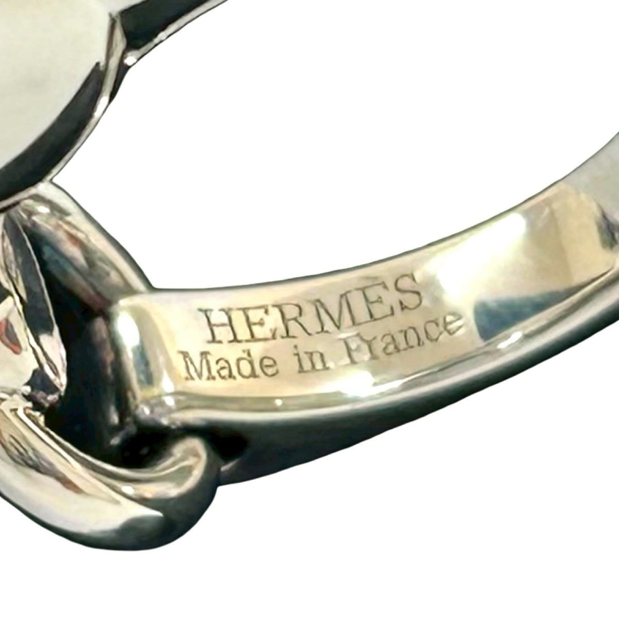 Hermes Silver Silver 925 Band Ring (Pre-Owned)