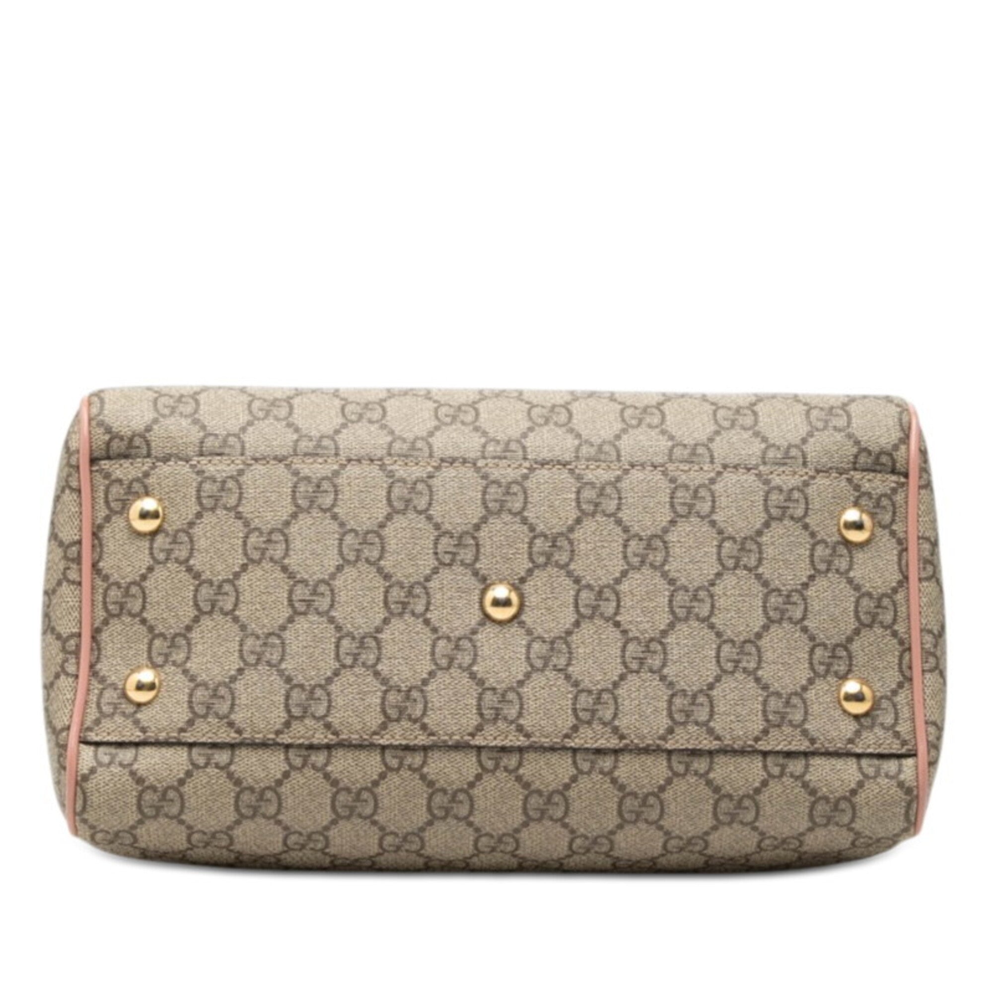Gucci Brown Pink Red Gg Supreme Handbag Shoulder Bag (Pre-Owned)