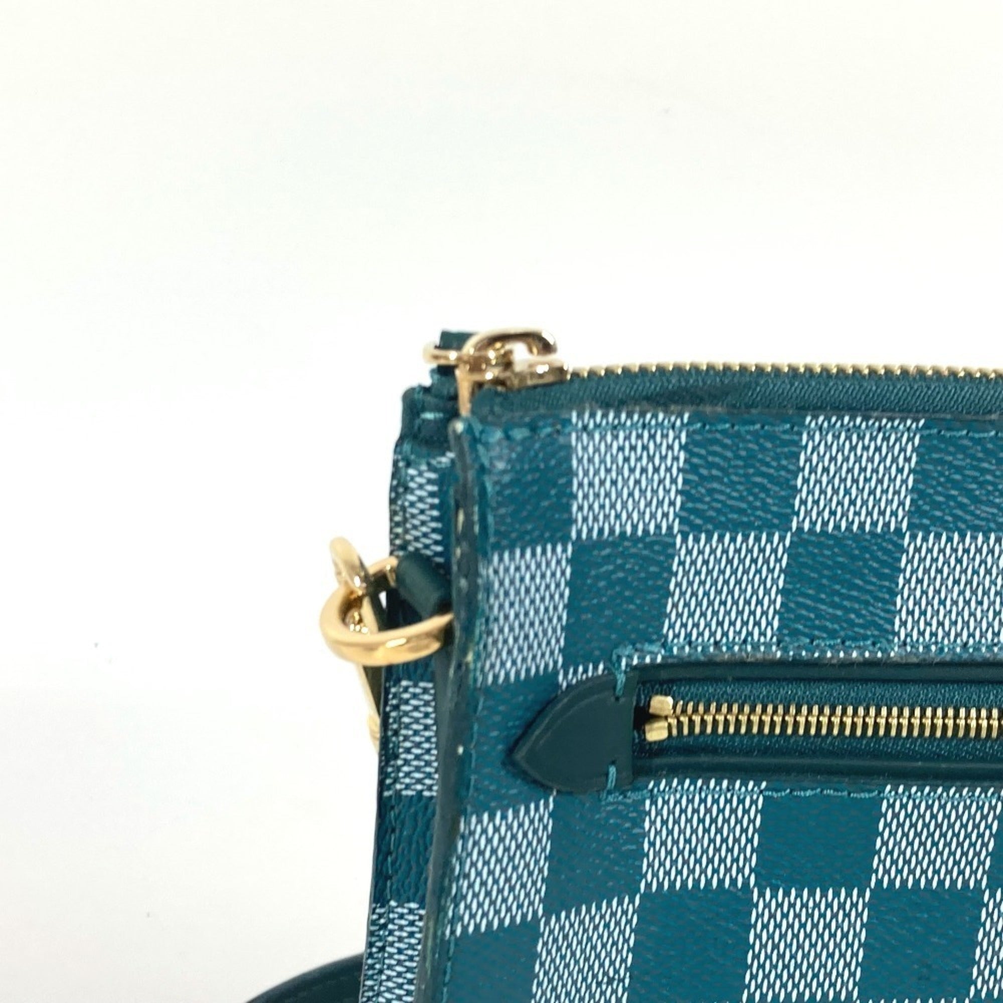 Louis Vuitton Cyan Green Pvc Leather Clutch Bag Shoulder Bag (Pre-Owned)