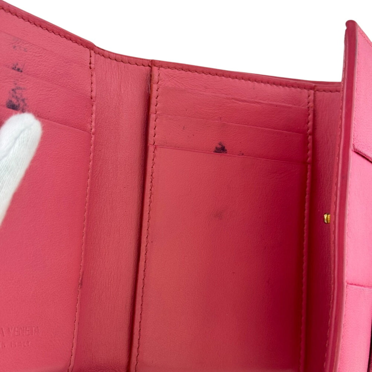 Bottega Veneta Pink Leather Wallet (Tri-Fold) (Pre-Owned)