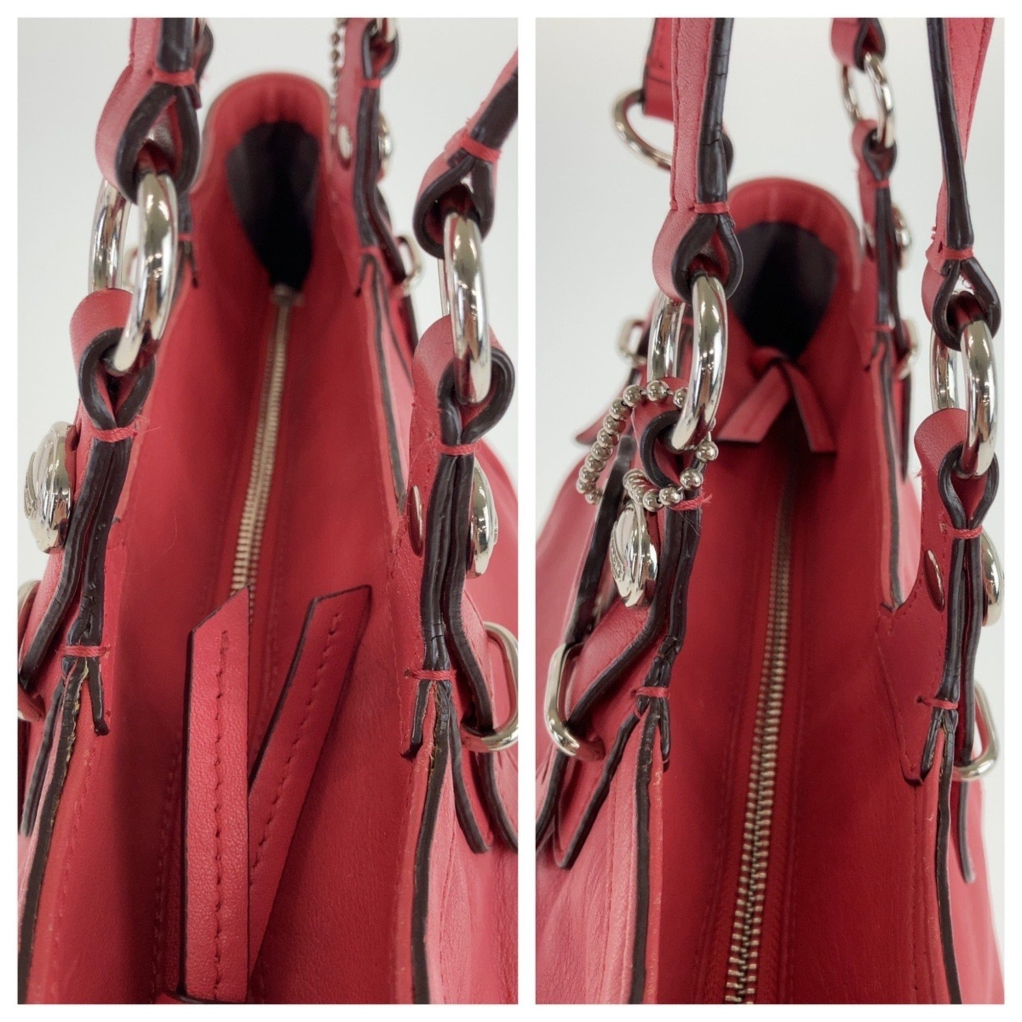 Coach Pink Leather Shoulder Bag Tote Bag (Pre-Owned)