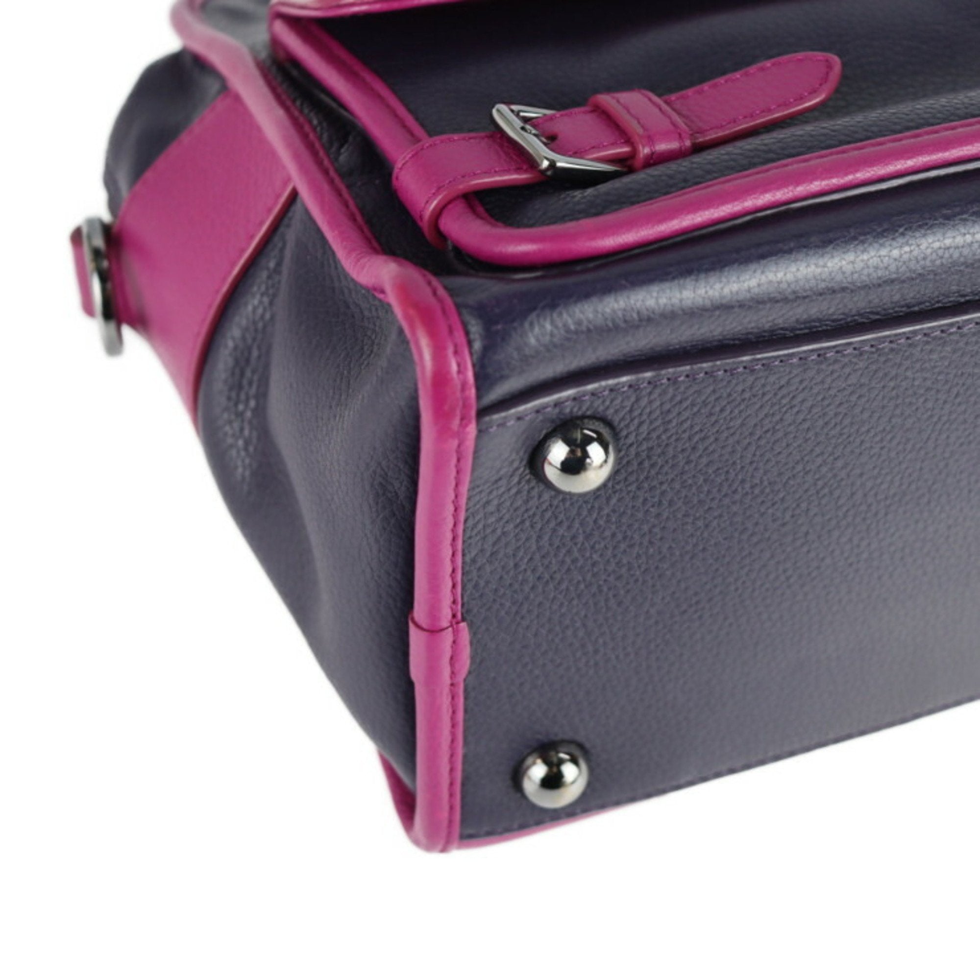Loewe Pink Purple Leather Handbag Shopping Bag Shoulder Bag Tote Bag (Pre-Owned)