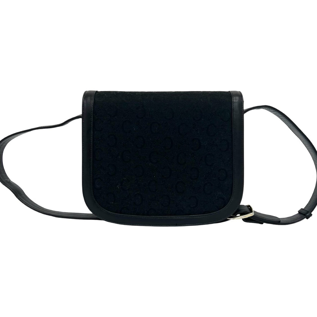 Celine Black Canvas Leather Pochette Shoulder Bag (Pre-Owned)