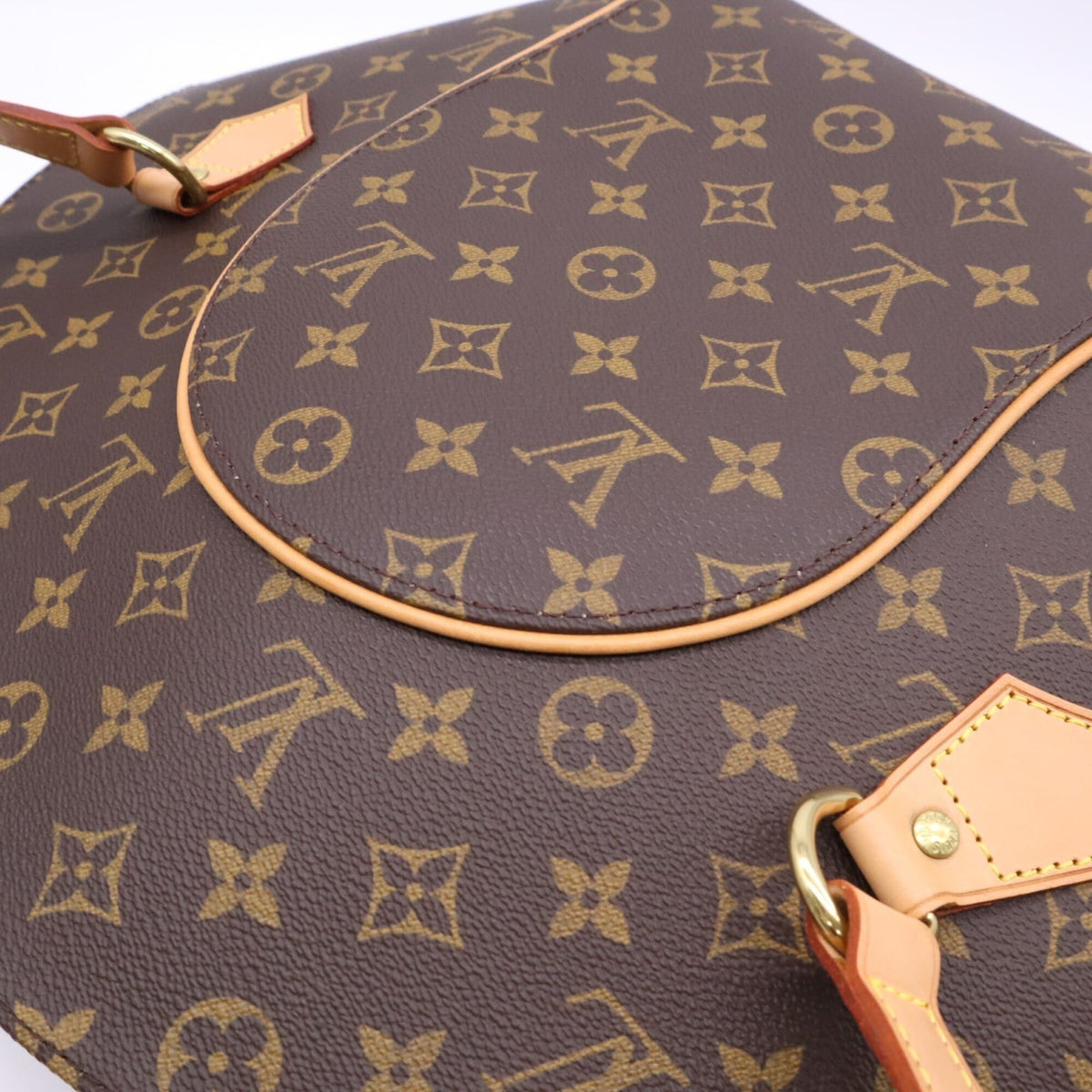 Louis Vuitton Beige Brown Coated Canvas Leather Handbag (Pre-Owned)