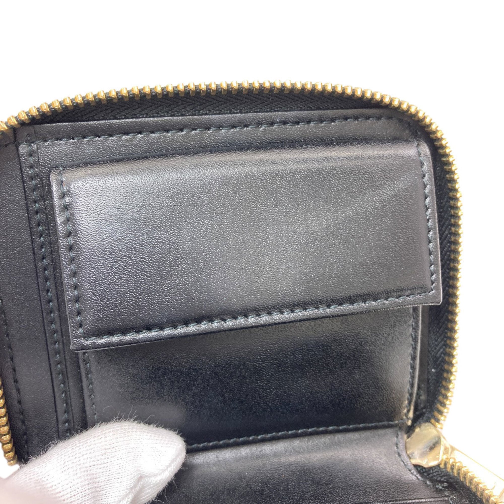 Salvatore Ferragamo Gancini Black Leather Wallet (Bi-Fold) (Pre-Owned)