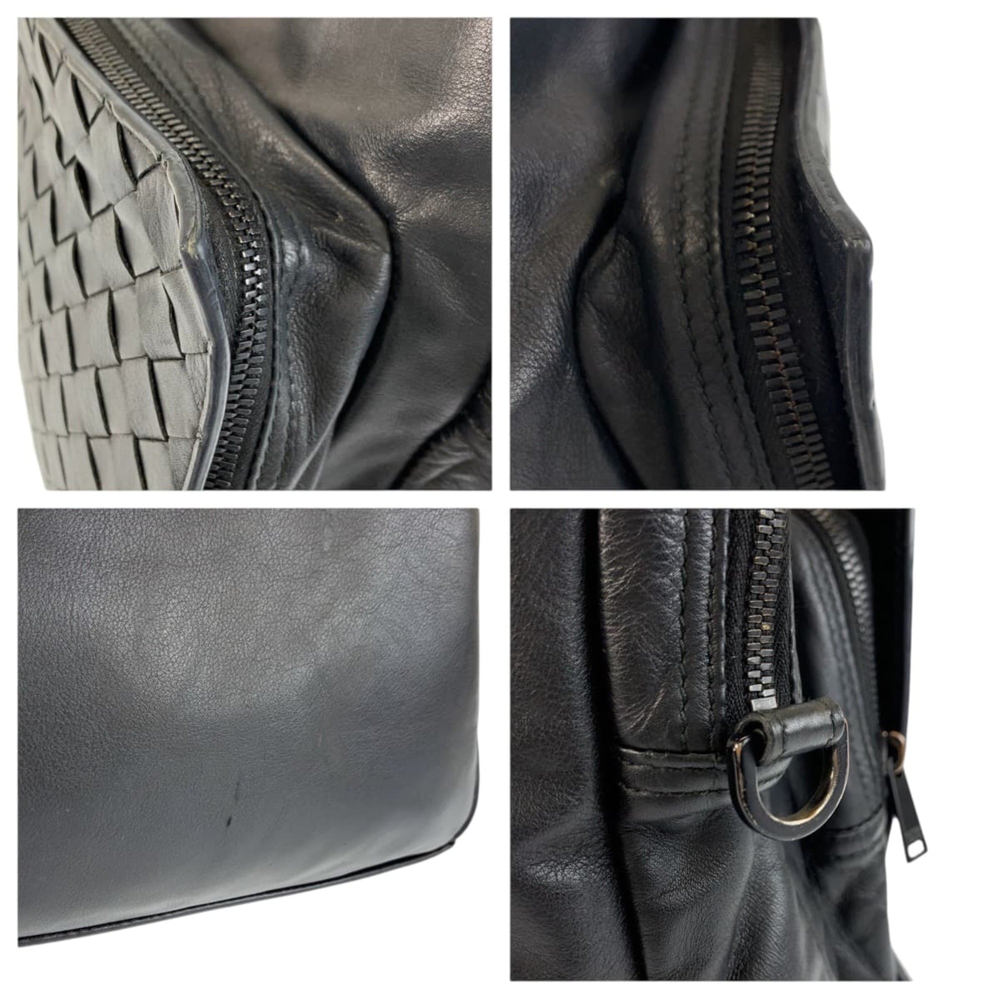 Bottega Veneta Black Leather Briefcase Shoulder Bag (Pre-Owned)
