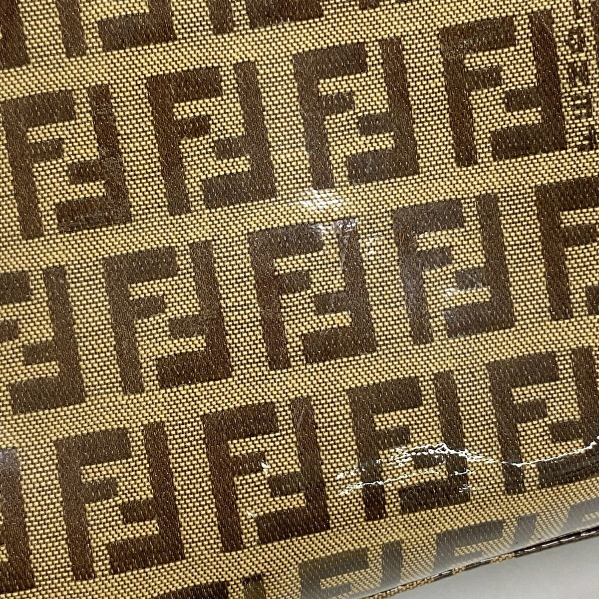 Fendi Brown Coated Canvas Handbag (Pre-Owned)