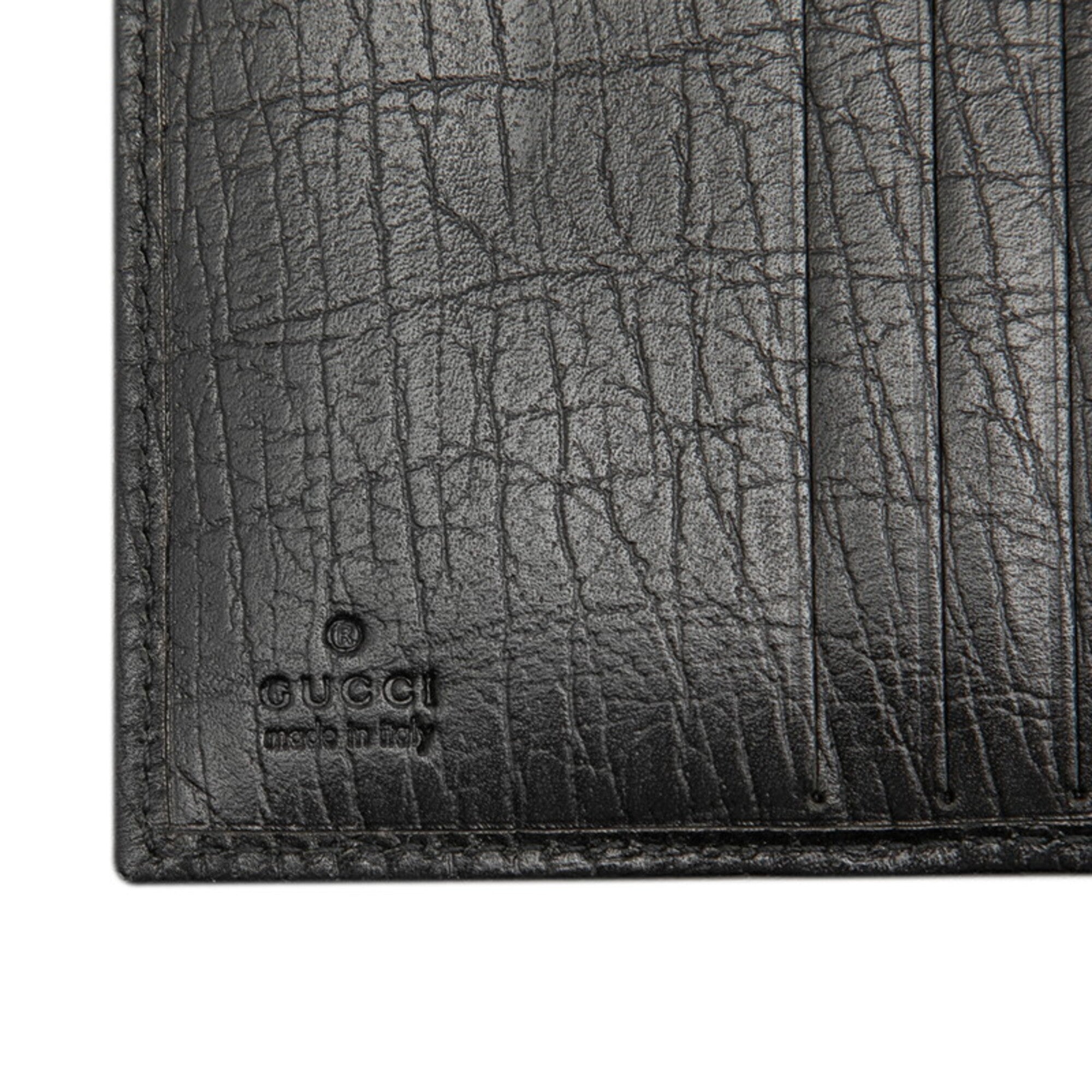 Gucci Bamboo Black Gg Canvas Leather Wallet (Bi-Fold) (Pre-Owned)