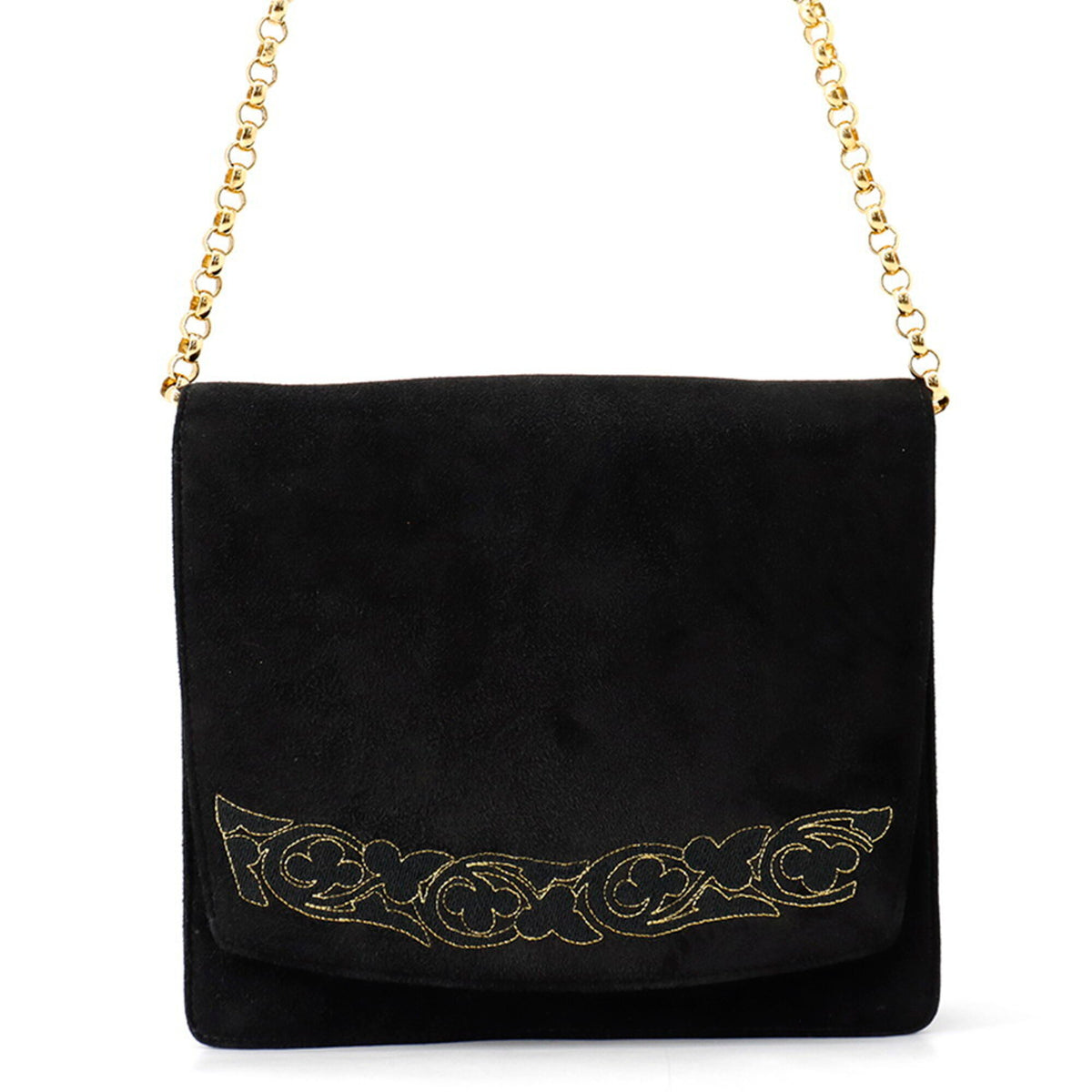 Salvatore Ferragamo Black Suede Shoulder Bag (Pre-Owned)