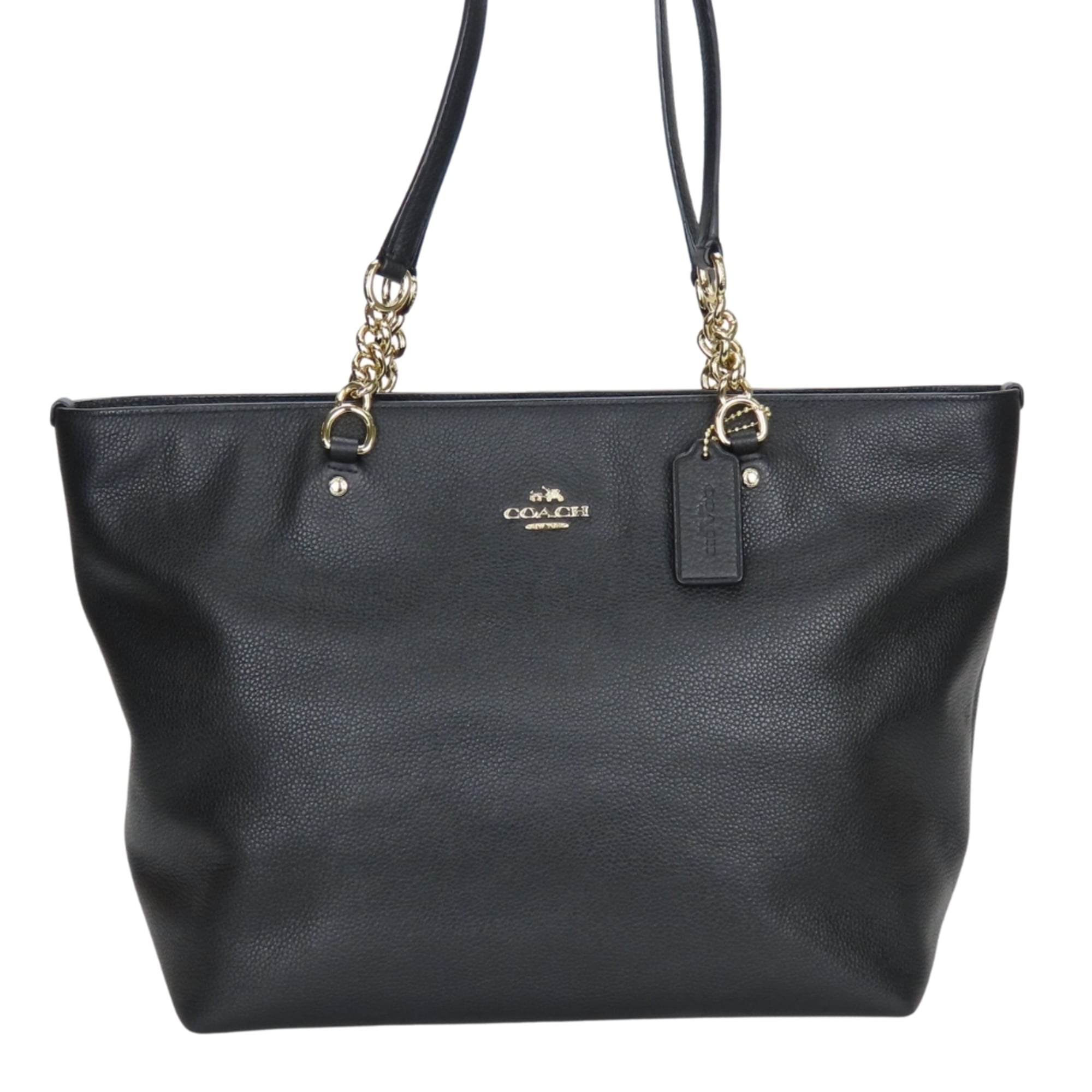 Coach Black Leather Tote Bag (Pre-Owned)