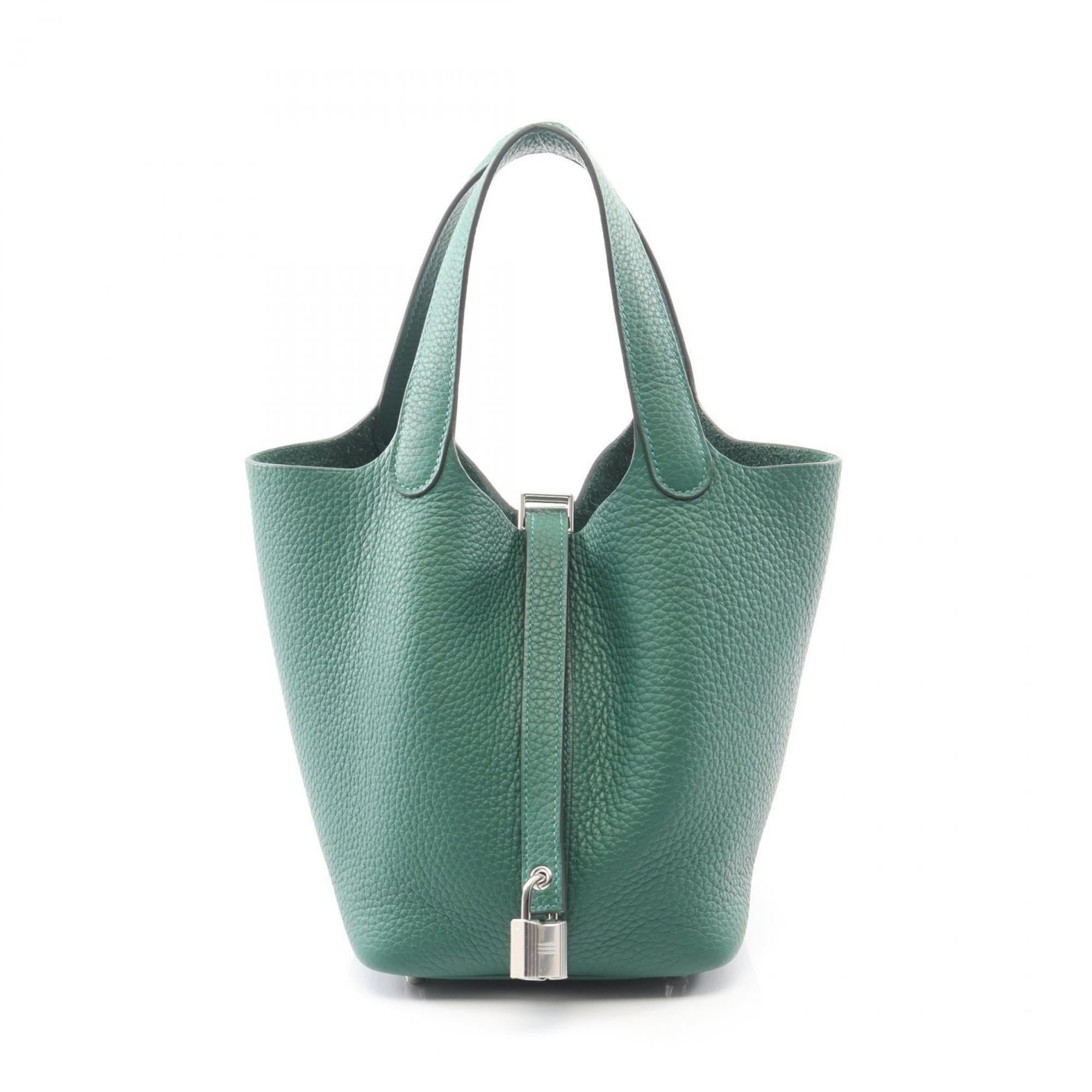 Hermes Green Taurillon Clemence Leather Leather Handbag (Pre-Owned)