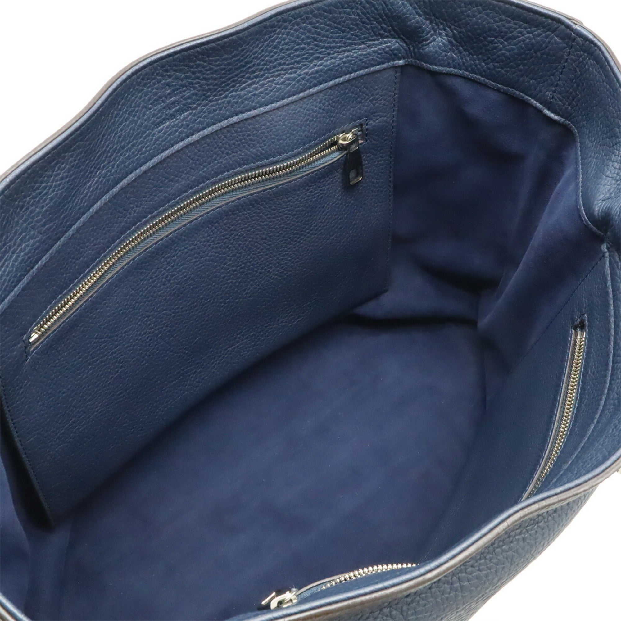 Louis Vuitton Navy Leather Shoulder Bag Tote Bag (Pre-Owned)