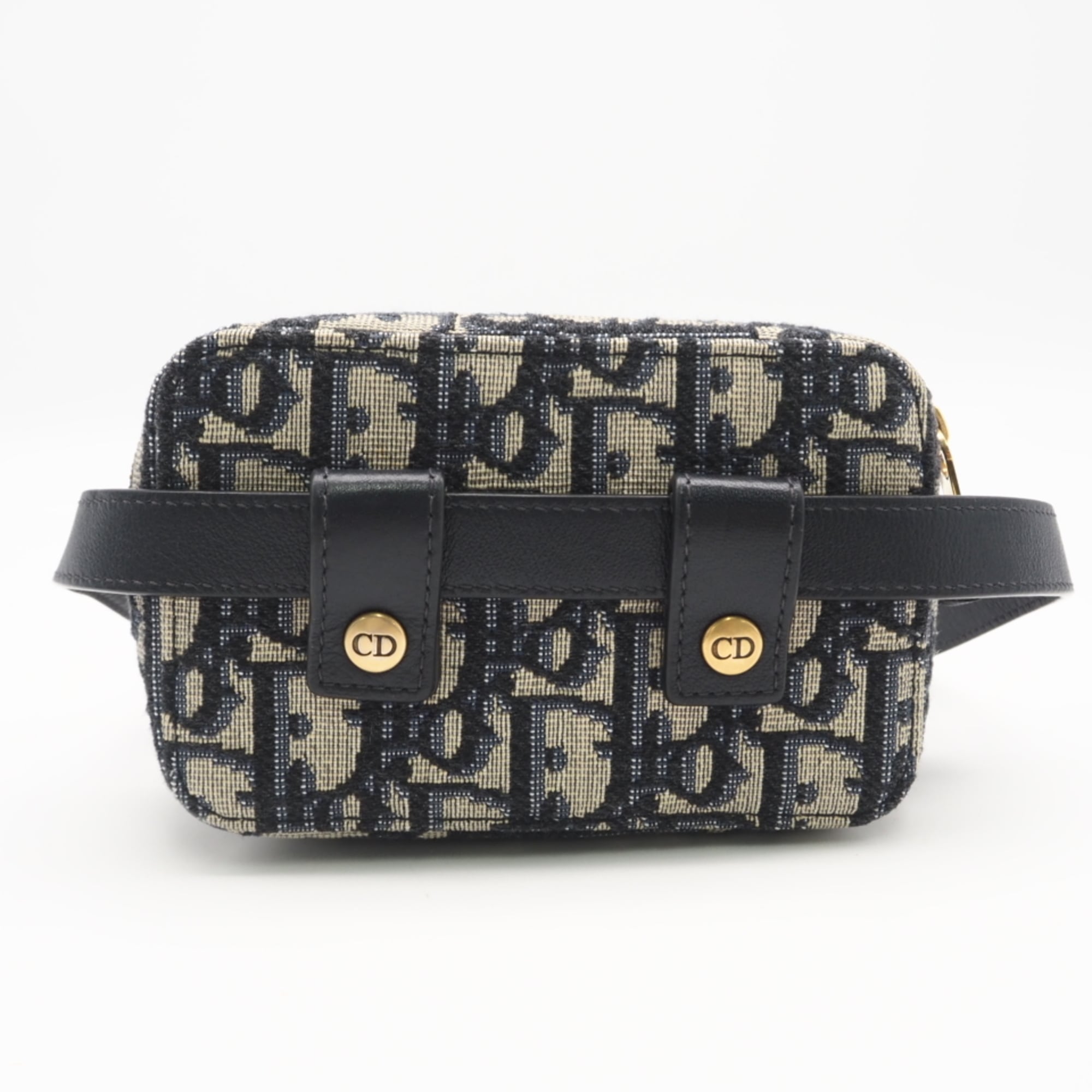 Christian Dior Trotter Beige Blue Canvas Leather Fanny Pack (Pre-Owned)