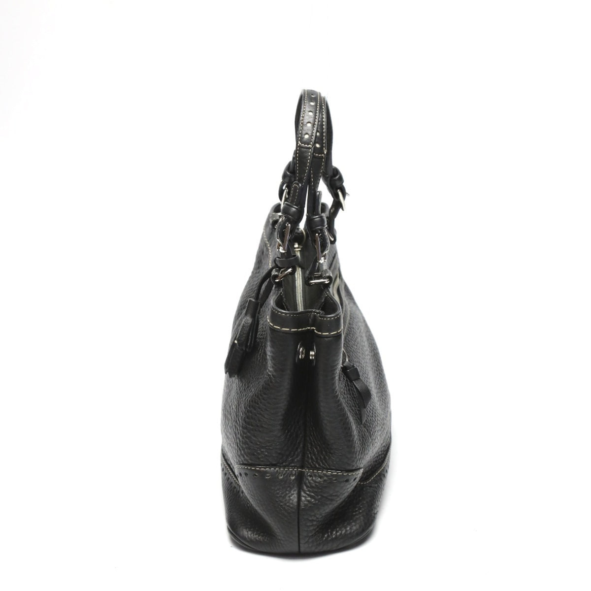 Coach Black Leather Handbag (Pre-Owned)