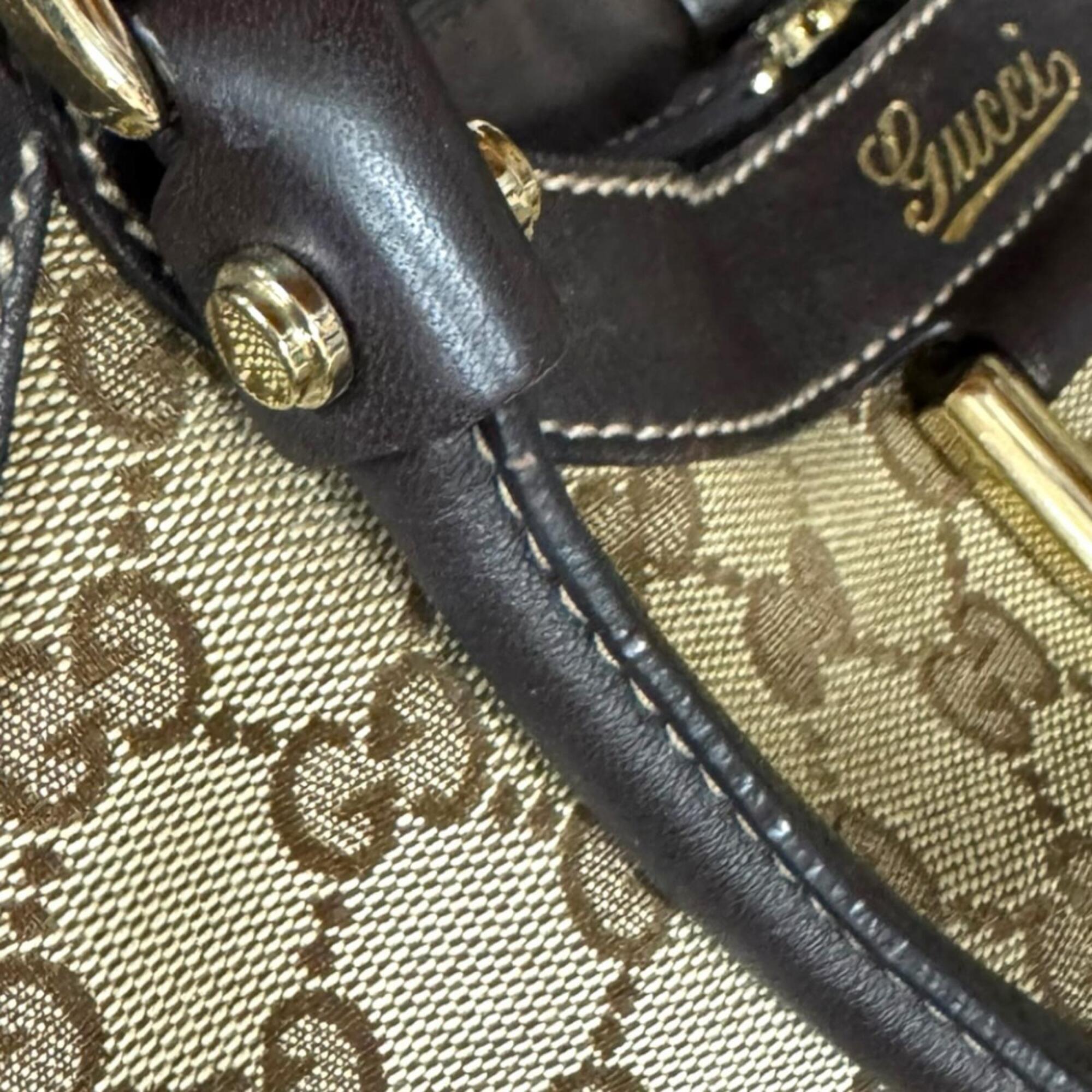 Gucci Abbey Brown Gg Canvas Tote Bag (Pre-Owned)