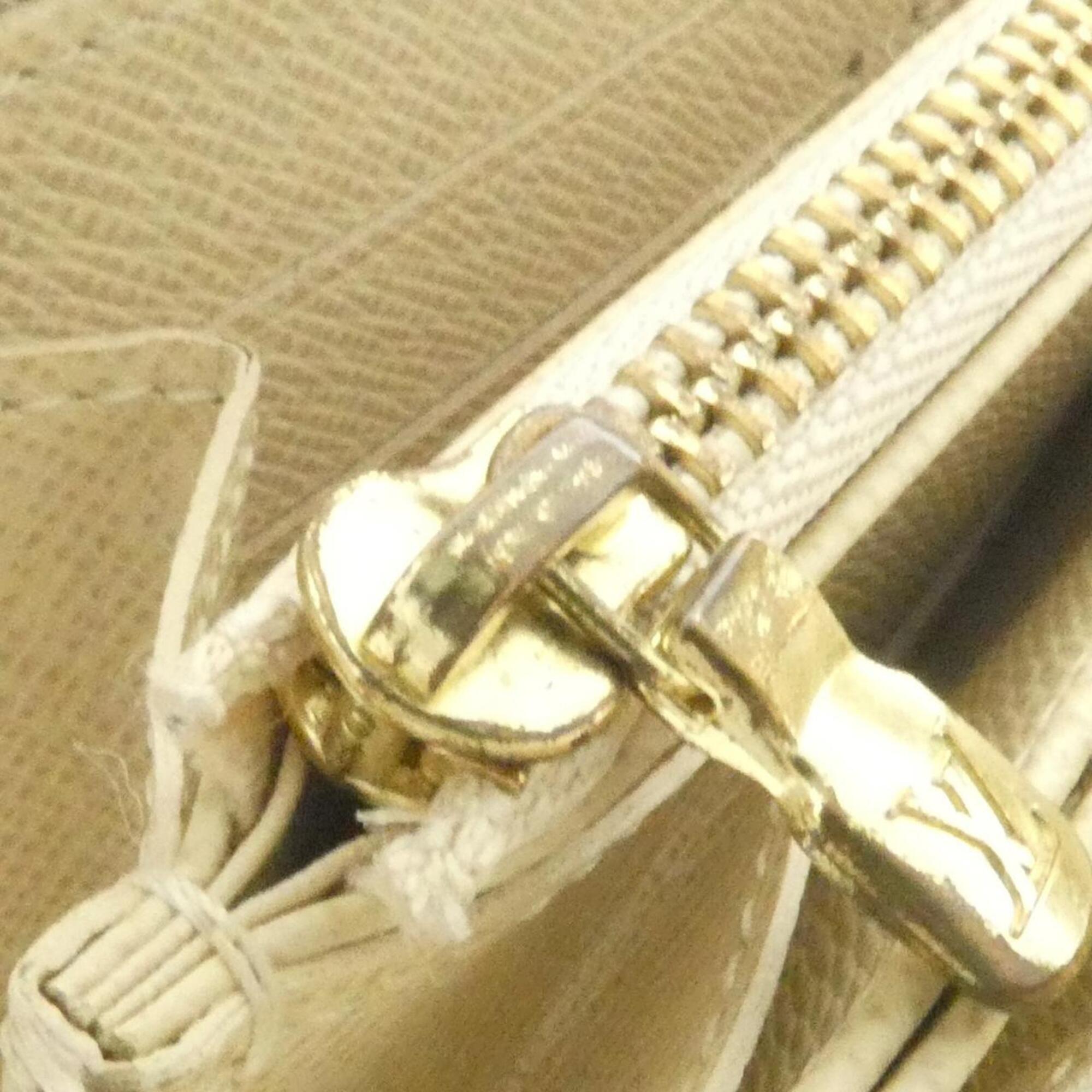 Louis Vuitton Azur White Coated Canvas Long Wallet (Bi-Fold) (Pre-Owned)