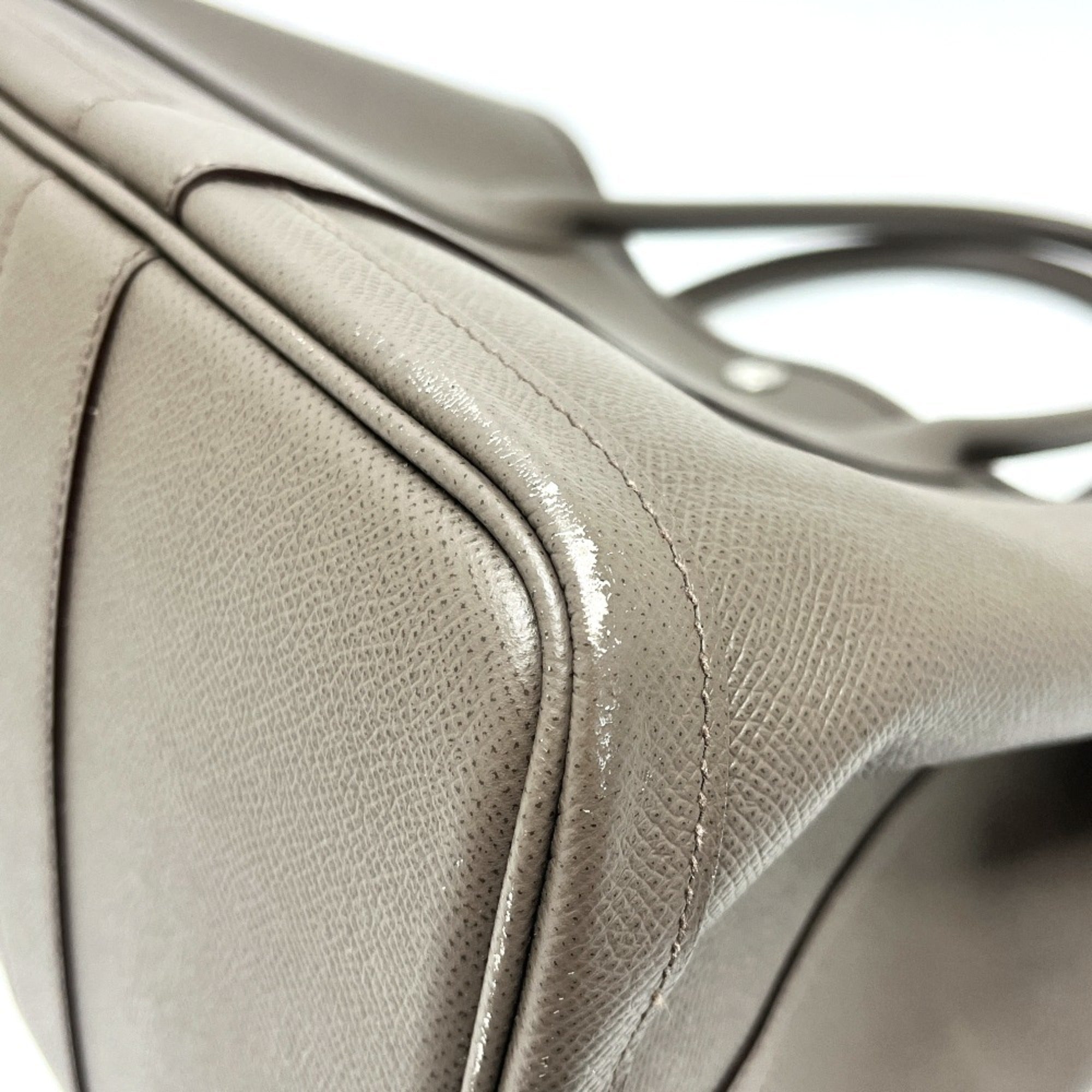 Hermes Garden Gray Epsom Leather Handbag Tote Bag (Pre-Owned)