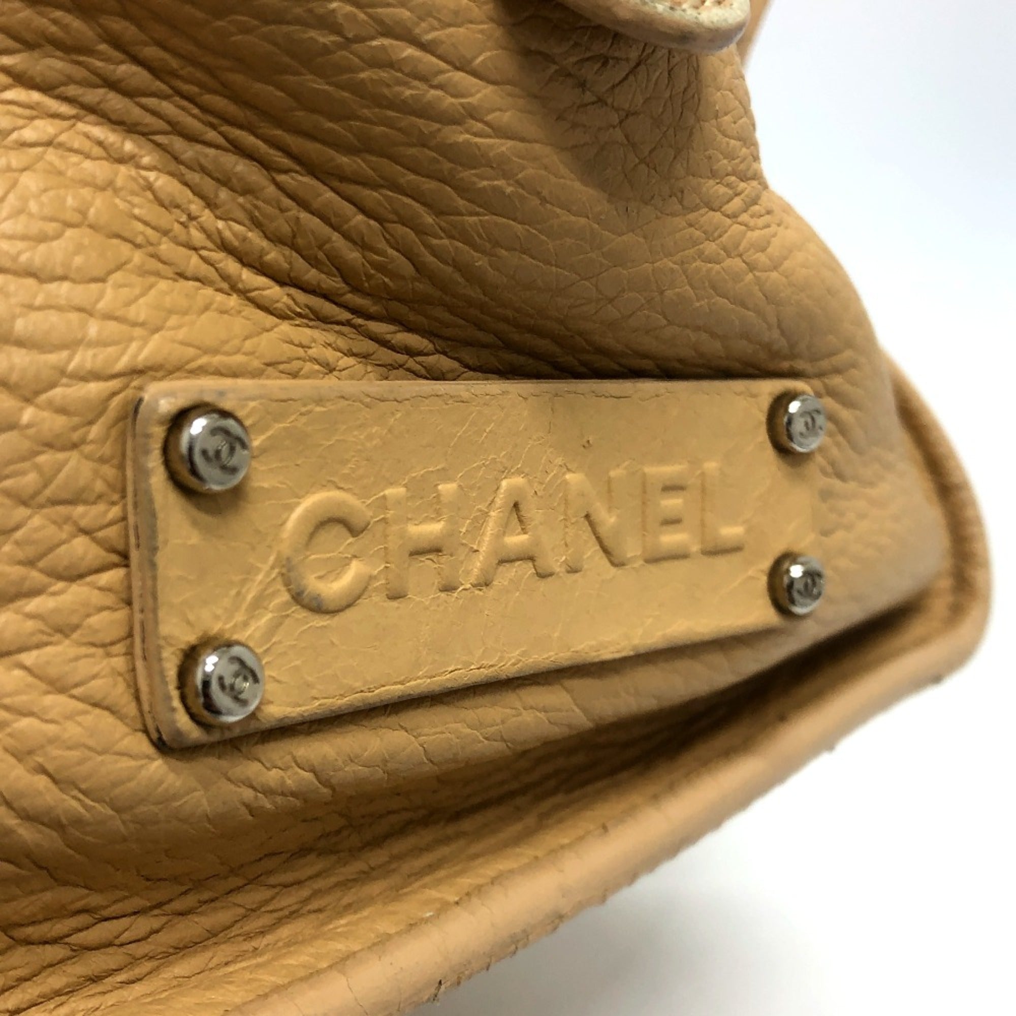 Chanel Beige Leather Boston Bag (Pre-Owned)