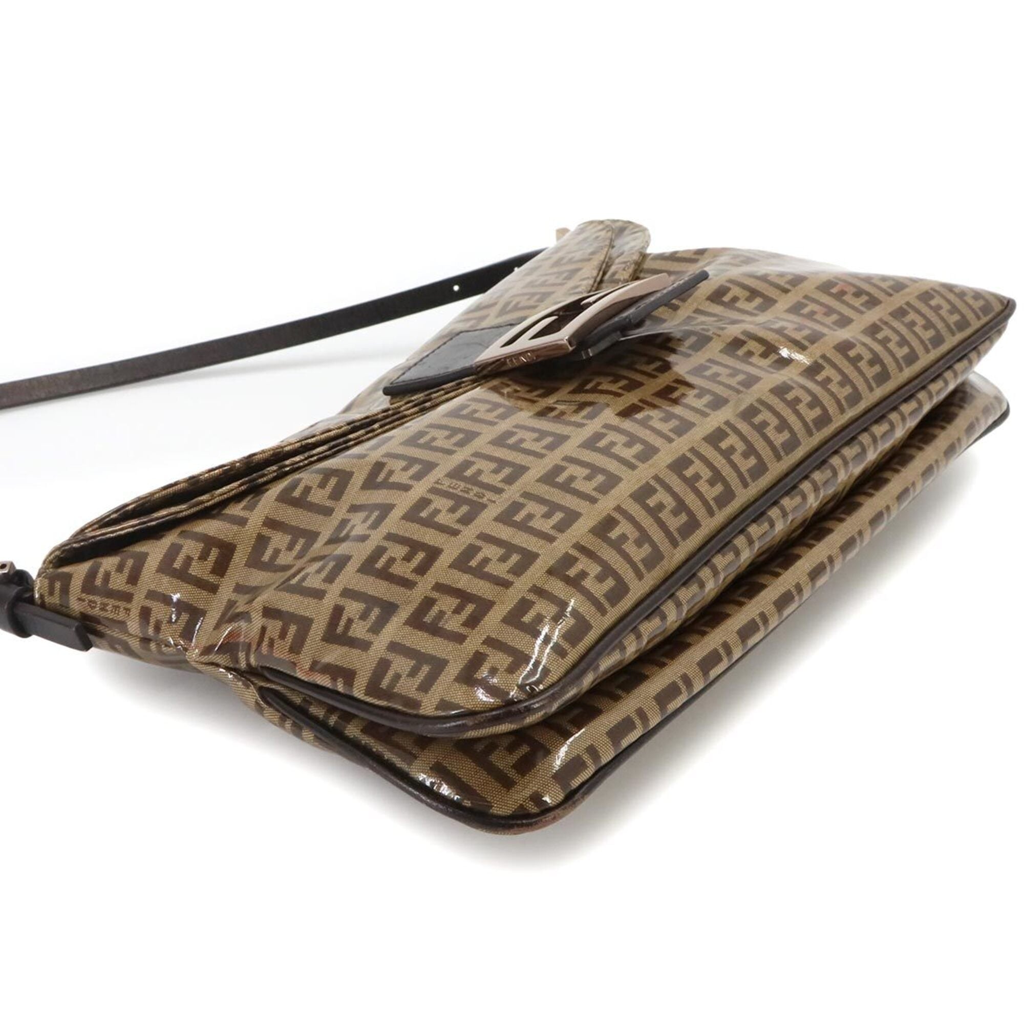 Fendi Beige Brown Zucchino Handbag Shoulder Bag (Pre-Owned)