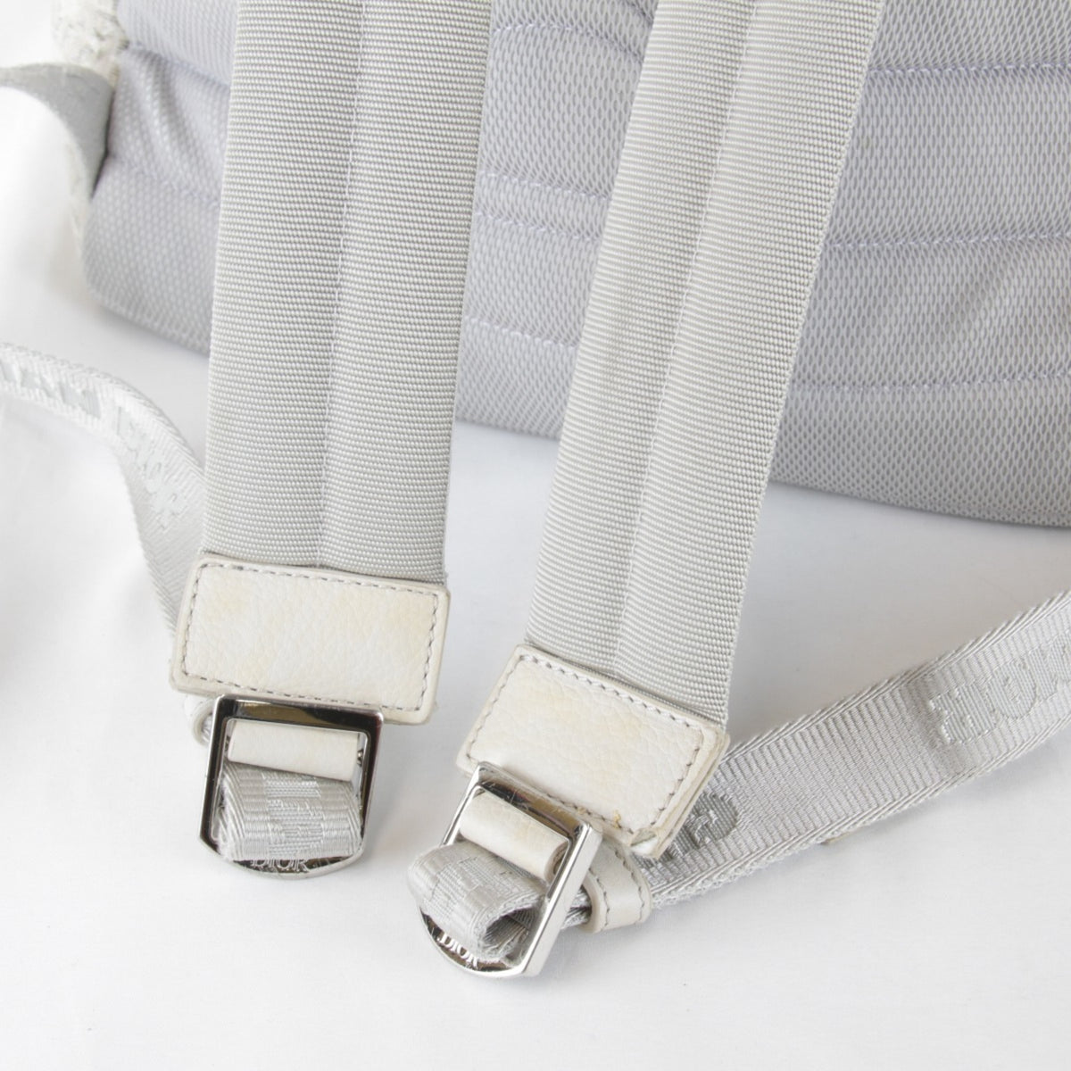 Christian Dior White Canvas Leather Backpack (Pre-Owned)