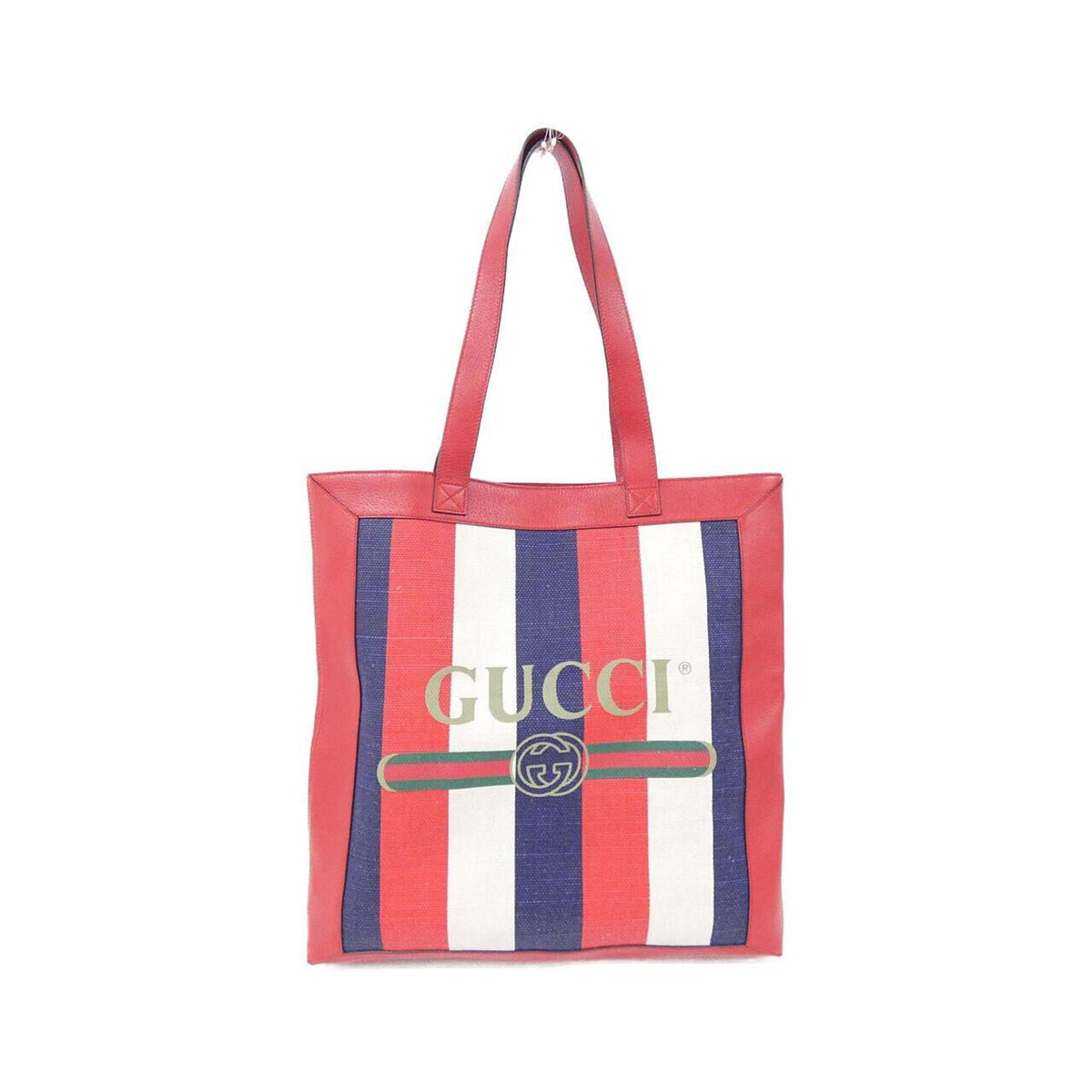 Gucci Blue Canvas Leather Handbag (Pre-Owned)