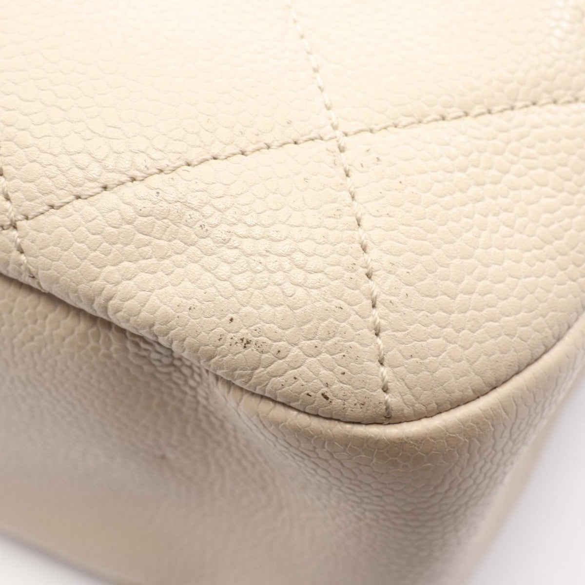 Chanel Ivory Grained Calfskin Handbag Tote Bag (Pre-Owned)