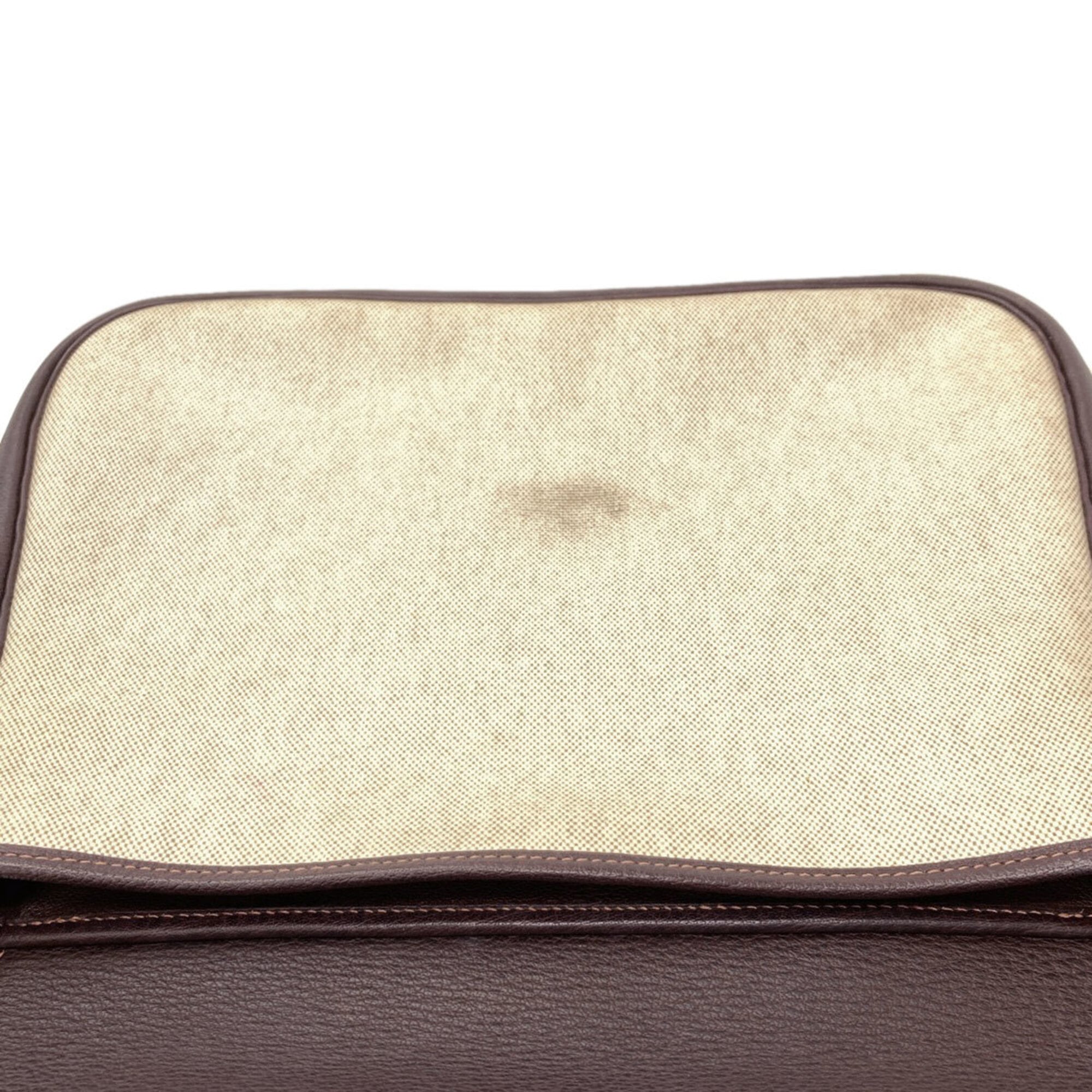 Hermes Beige Brown Toile H Shoulder Bag (Pre-Owned)