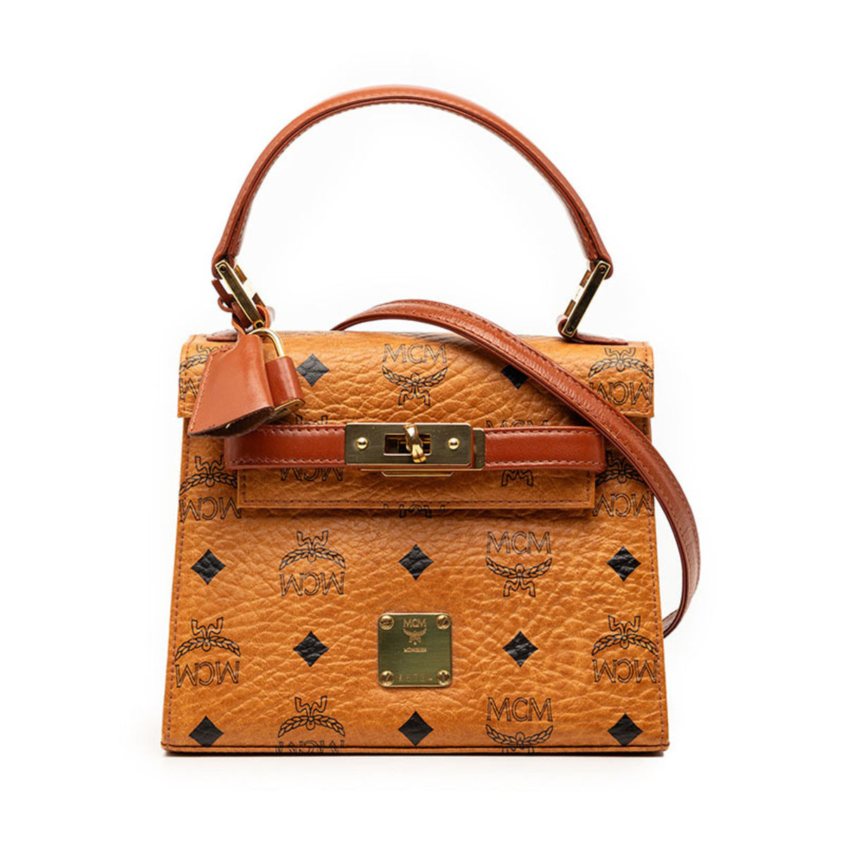 Mcm Brown Leather Handbag Shoulder Bag (Pre-Owned)