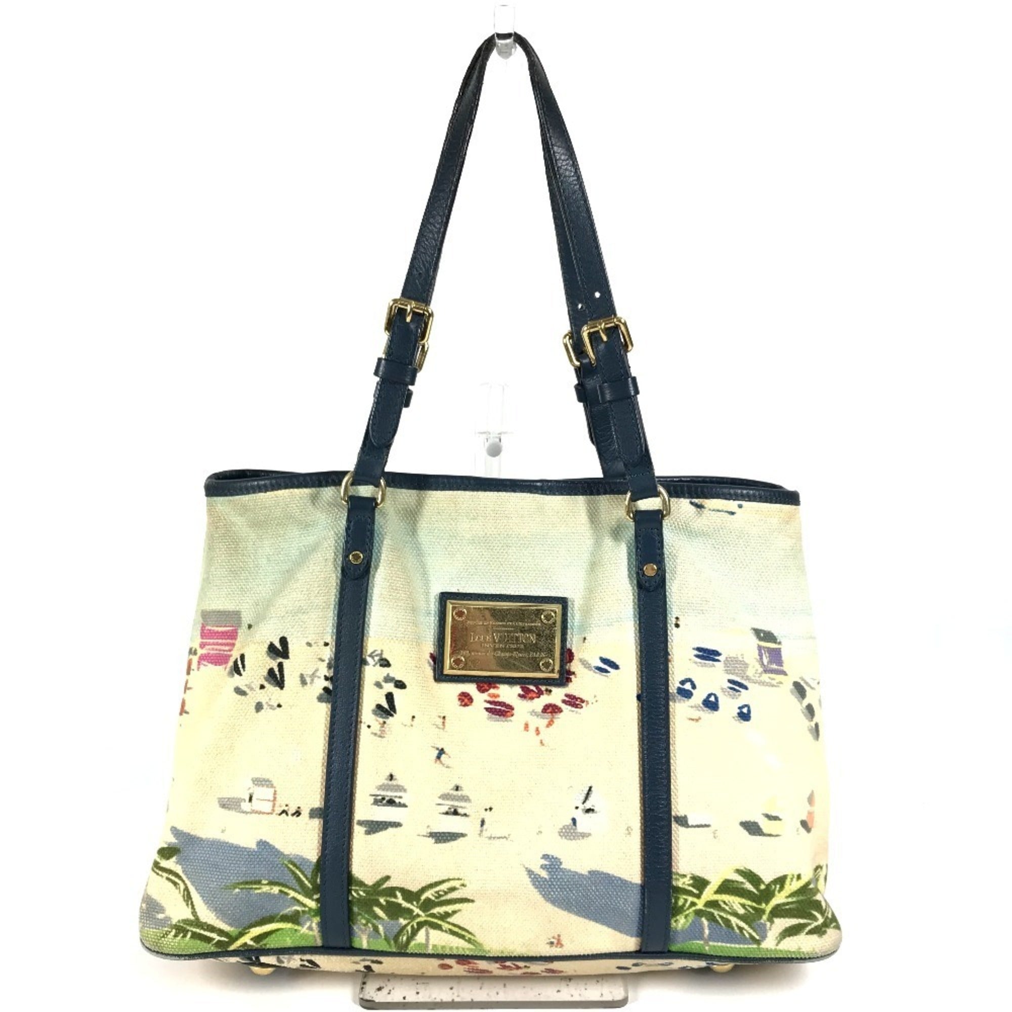 Louis Vuitton Blue Canvas Shoulder Bag Tote Bag (Pre-Owned)
