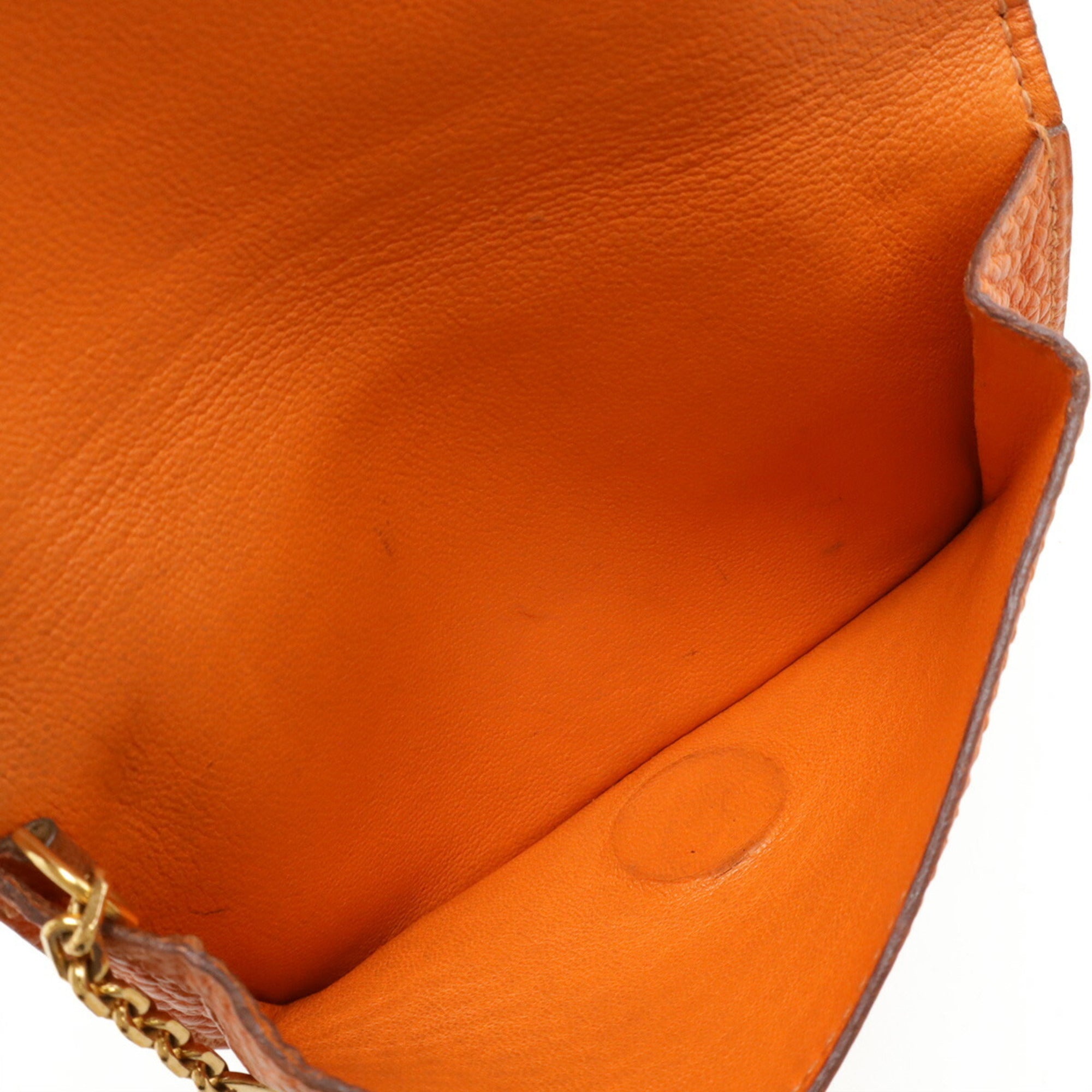 Hermes Orange Togo Leather Coin Purse/Coin Case (Pre-Owned)