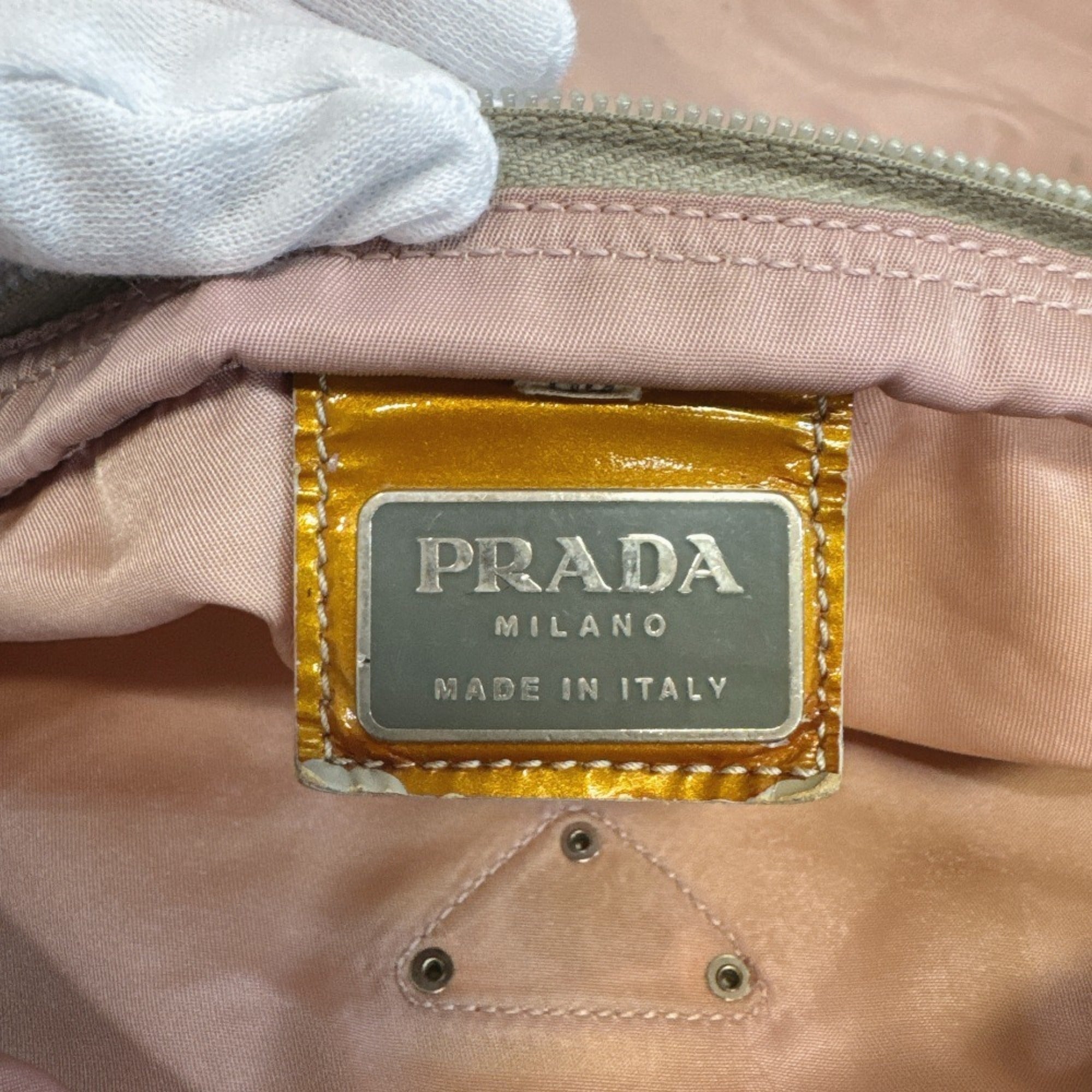 Prada Pink Nylon Pochette Shoulder Bag (Pre-Owned)