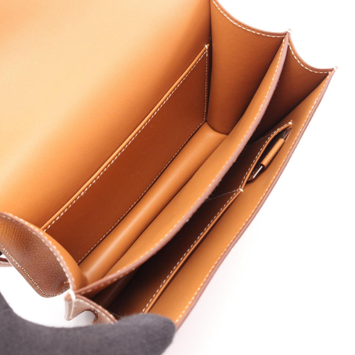 Hermes Brown Epsom Leather Handbag Shoulder Bag (Pre-Owned)