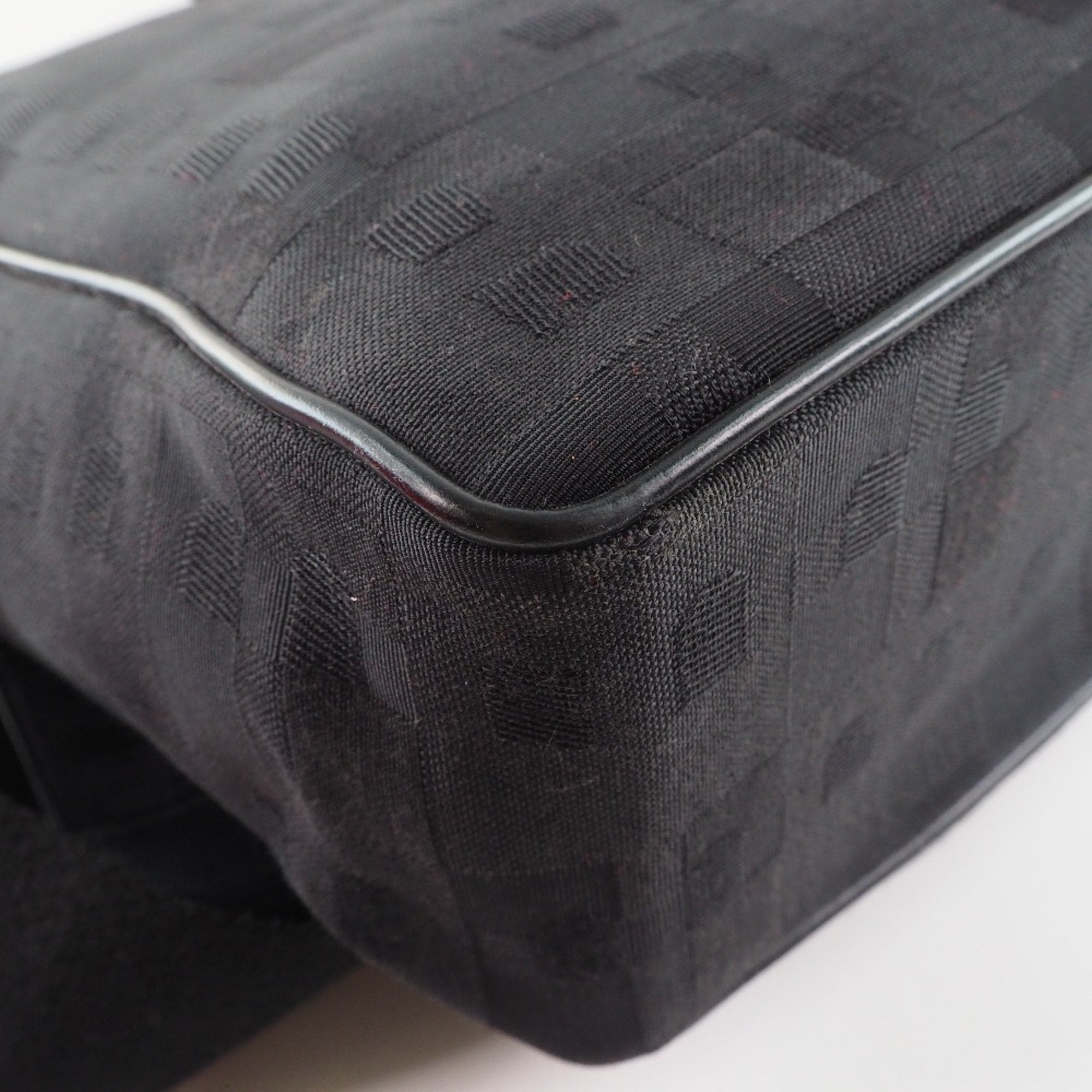 Bally Black Canvas Shoulder Bag (Pre-Owned)