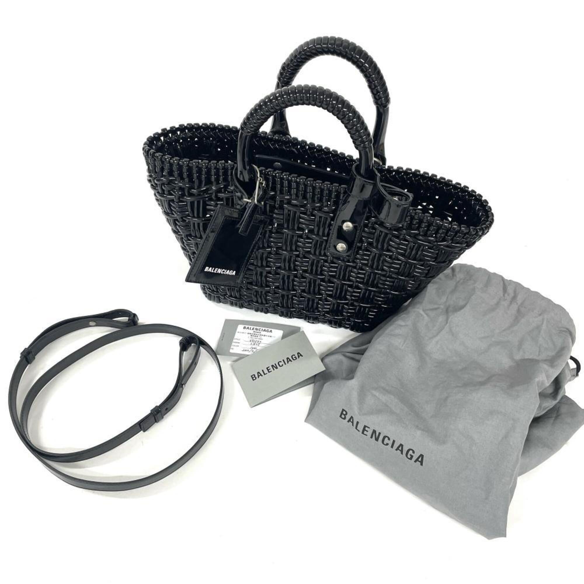 Balenciaga Black Leather Basket Handbag (Pre-Owned)