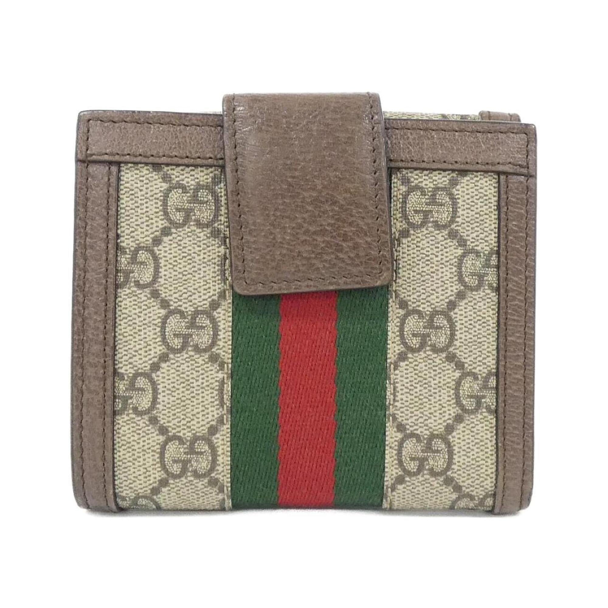 Gucci Ophidia Beige Brown Gg Supreme Canvas Wallet (Bi-Fold) (Pre-Owned)