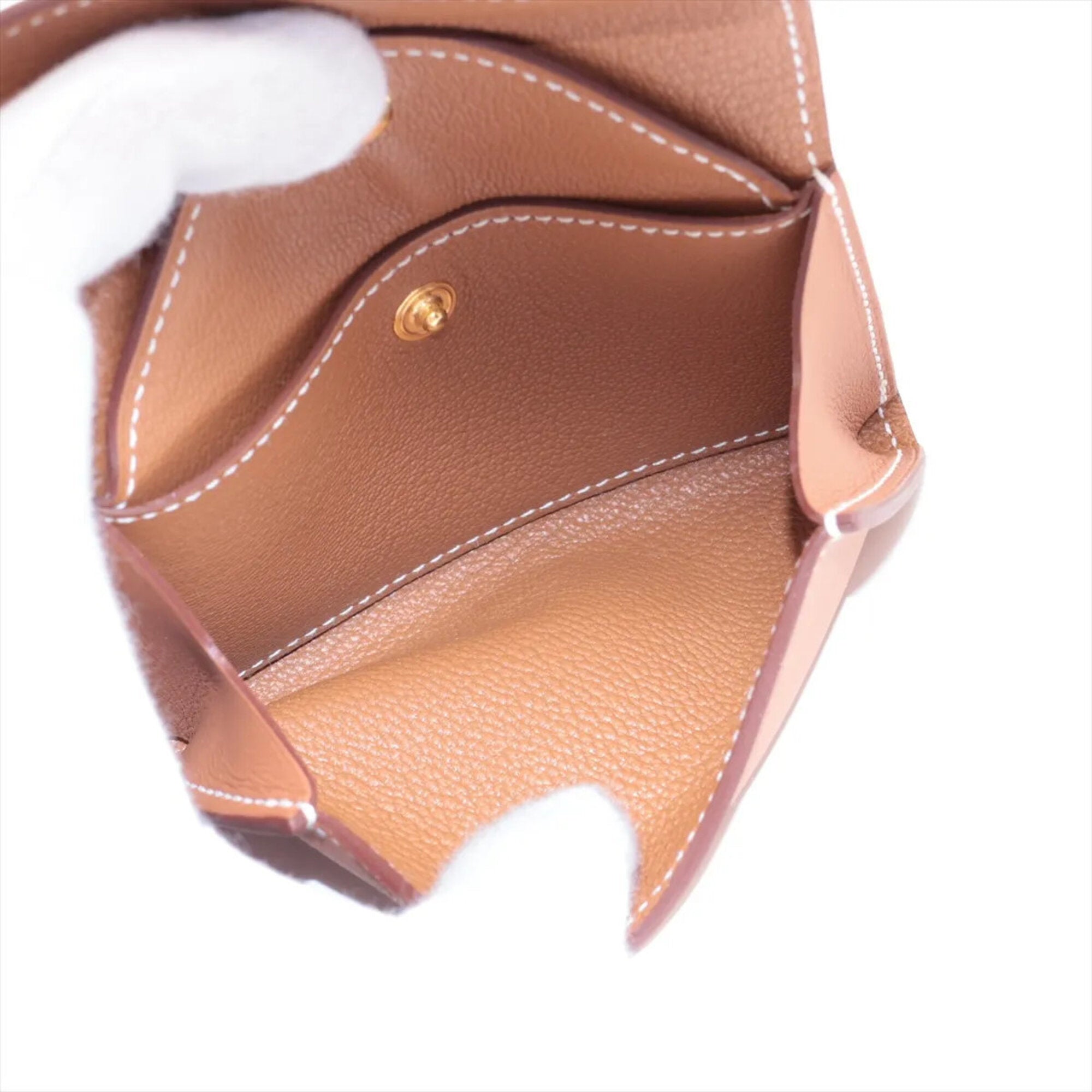 Hermes Brown Leather Coin Purse/Coin Case (Pre-Owned)